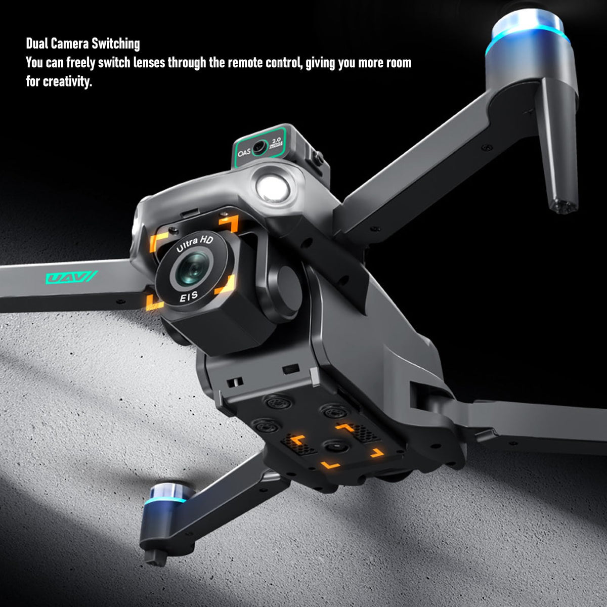 Mini Drone con Cámara Dual, Drone RC sin Escobillas con Control Remoto LCD, Evitación de Obstáculos, Cuadricóptero RC de 1000M para Niños y Adultos