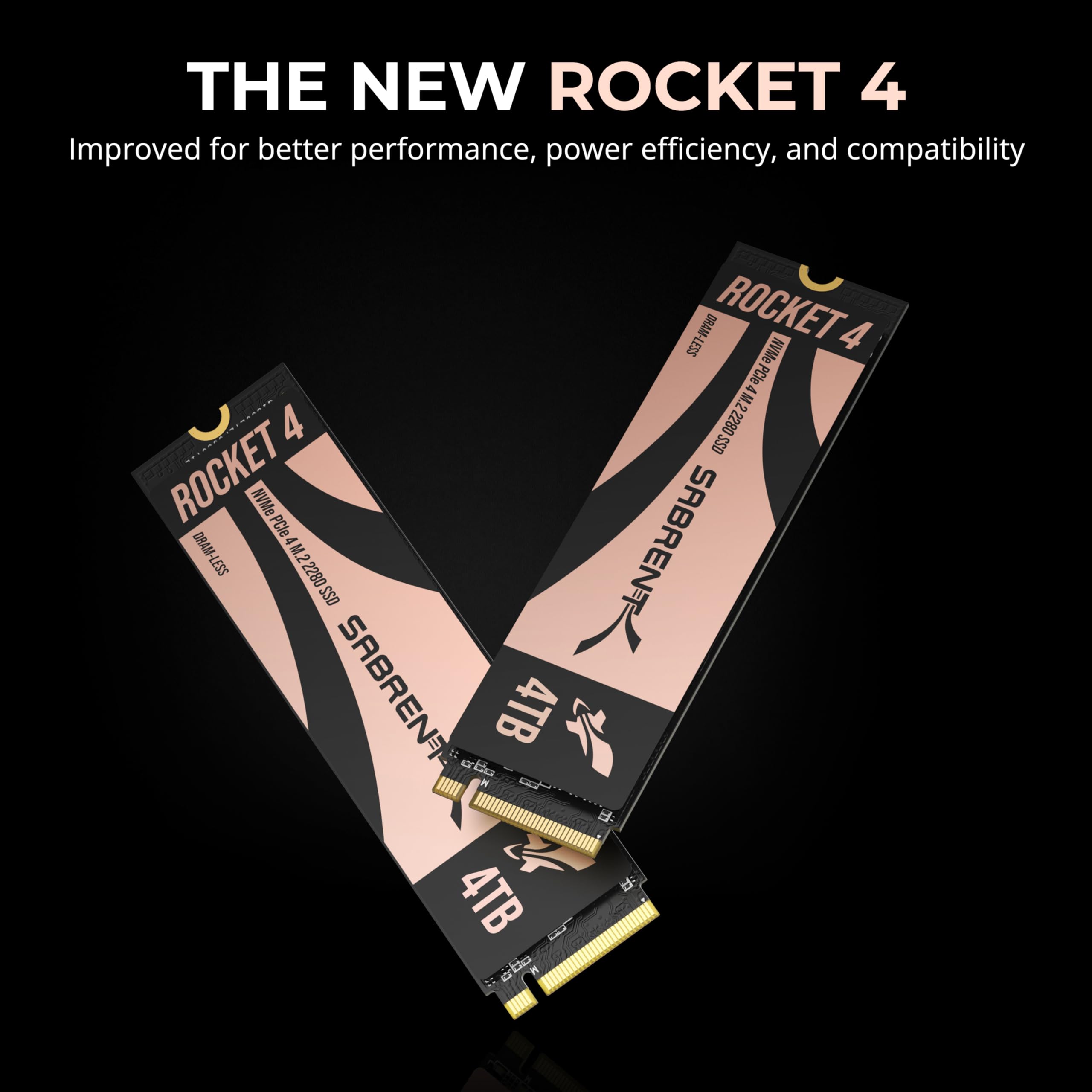 SABRENT Rocket 4 4 TB NVMe SSD PCIe Gen4 M.2 2280 Unidad Interna de Estado sólido de hasta 7450 MB/s de Lectura 6400 MB/s de Escritura para PS5 Desktop Laptop Gaming Almacenamiento de Alta Velocidad
