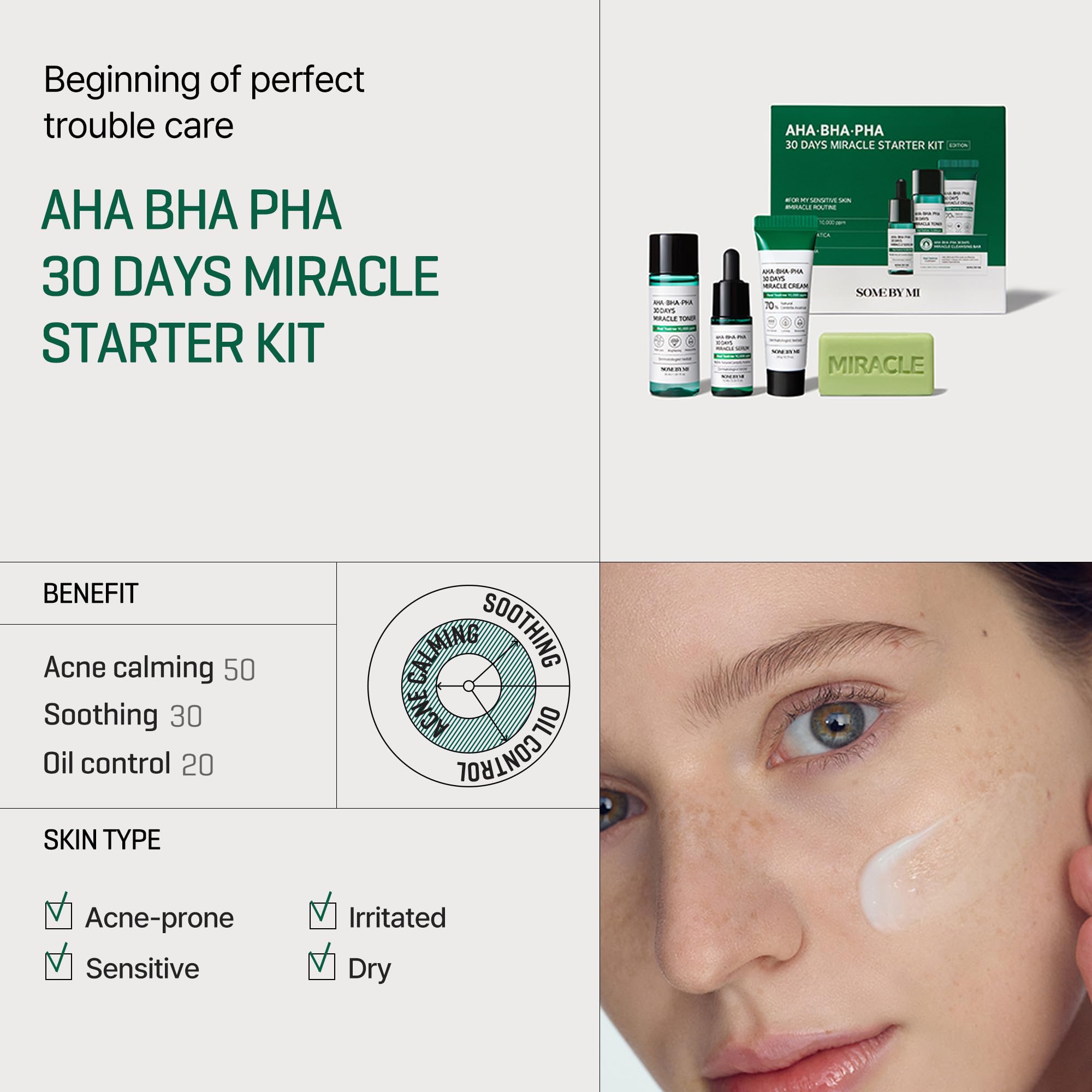 SOME BY MI AHA BHA PHA 30 Days Miracle Starter Kit, 4 Piezas