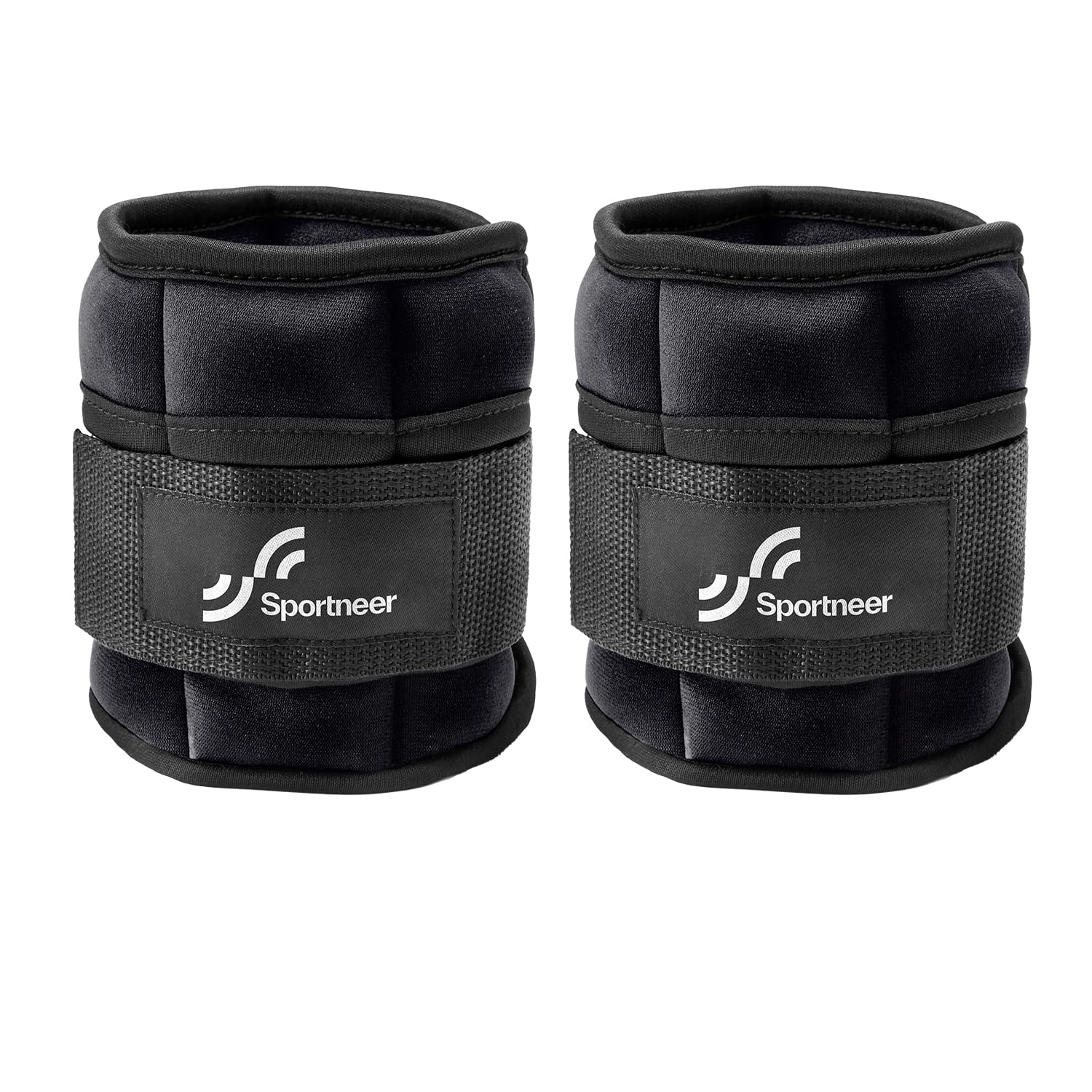 Sportneer Pesas ajustables para tobillos 1 Par (2-10 libras)-Negro