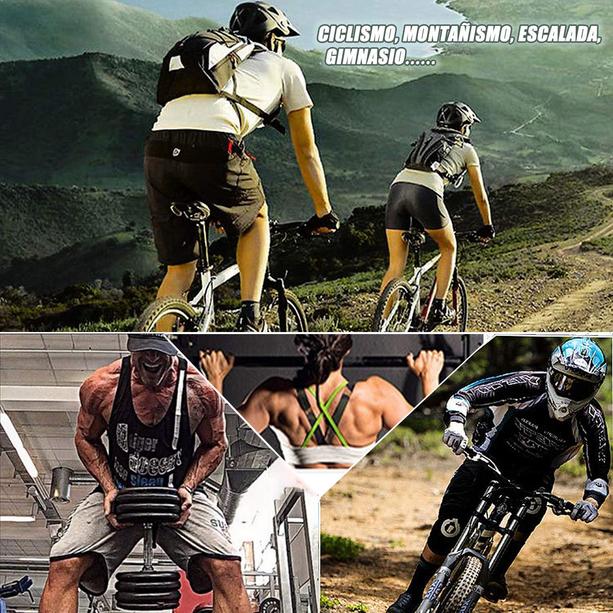 DQST Guantes para Gym, Guantes Deportivos para Gimnasio, Guantes Antideslizante y Transpirable, Guentes Diseño con Protección de Muñecas para Hombre y Mujer para Correr, Montar Bicicleta (Negro, M)