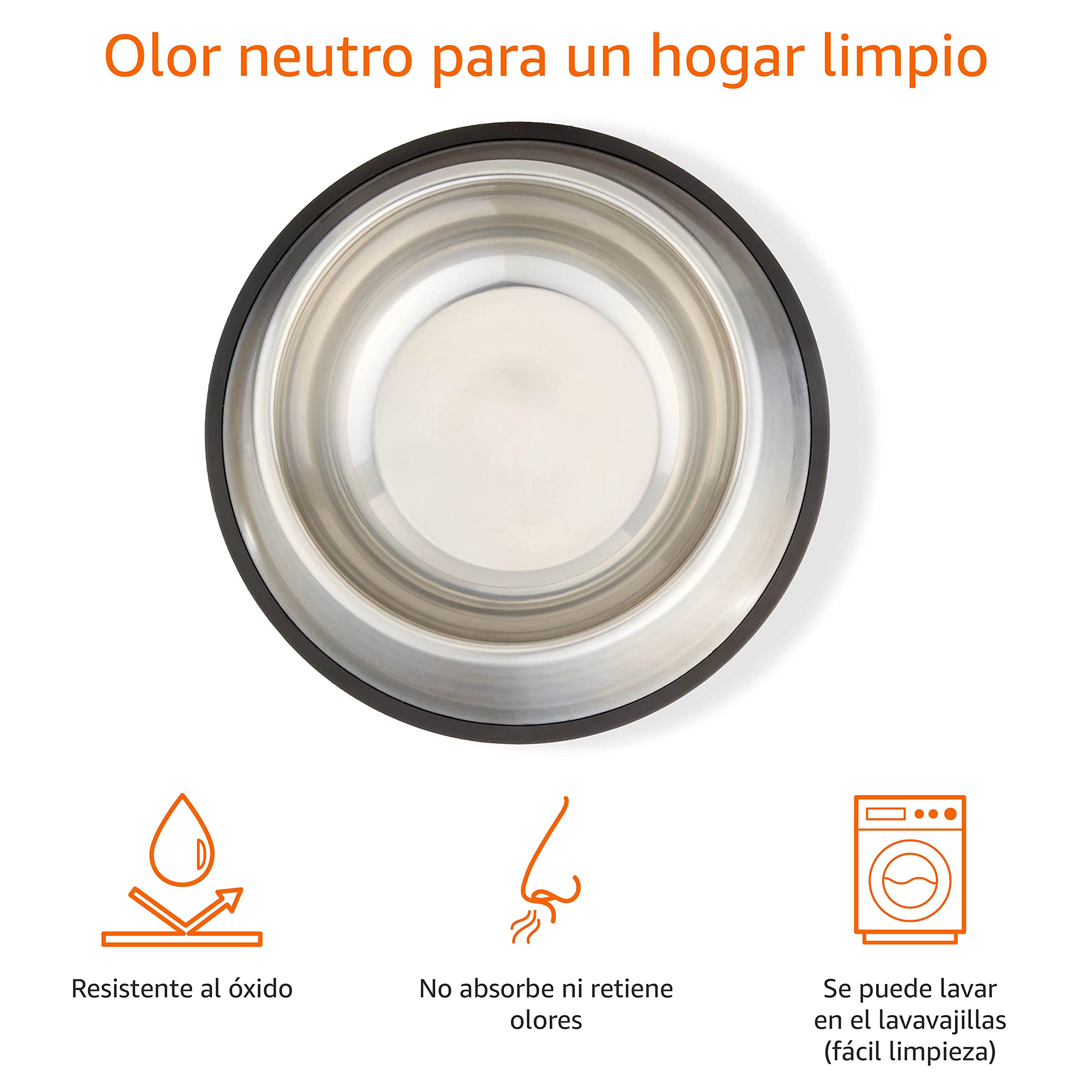 Amazon Basics - Cuenco para perros de acero inoxidable