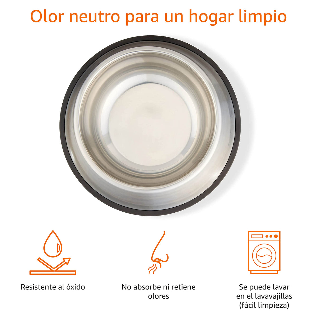 Amazon Basics - Cuenco para perros de acero inoxidable