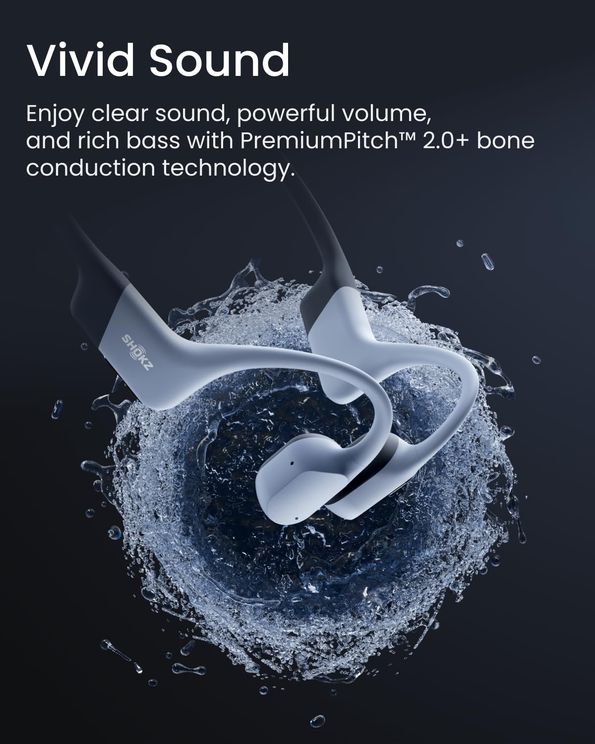 SHOKZ OpenSwim Pro Deportivos Auriculares de conducción ósea, inalámbricos Open-Ear Impermeables IP68 Bluetooth 5.4, 32 GB MP3, micros con cancelación de Ruido, 9H de repr. para Correr, Nadar, Gris