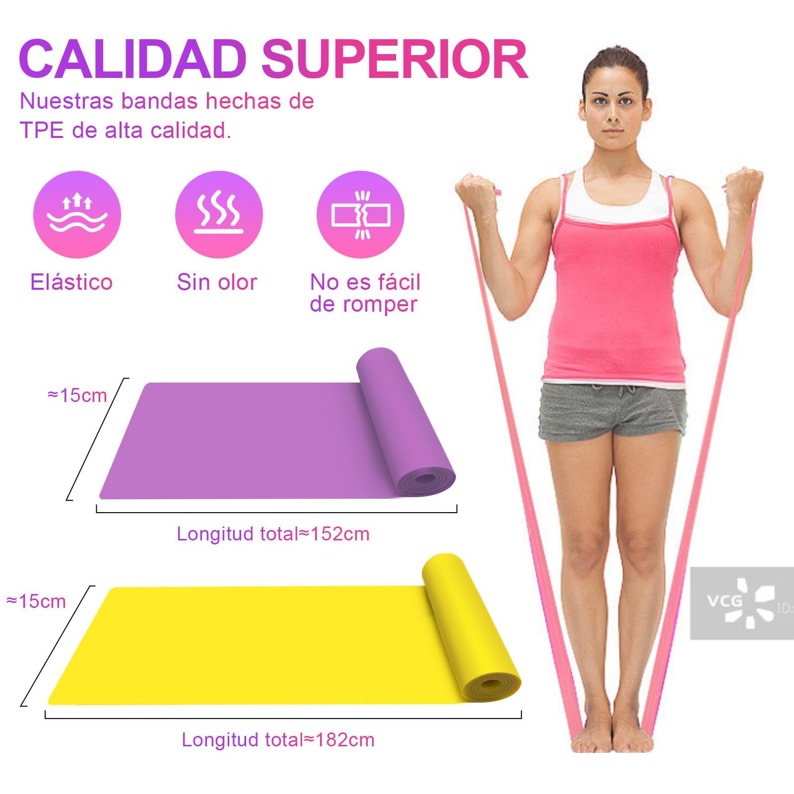 SAN KARA Ligas de Rresistencia para Ejercicio Bandas de Resistencia para Ejercicio Banda Elástica Profesional para Yoga, Pilates y Entrenamiento en Casa Bandas Elásticas 3PCS (1.5M)