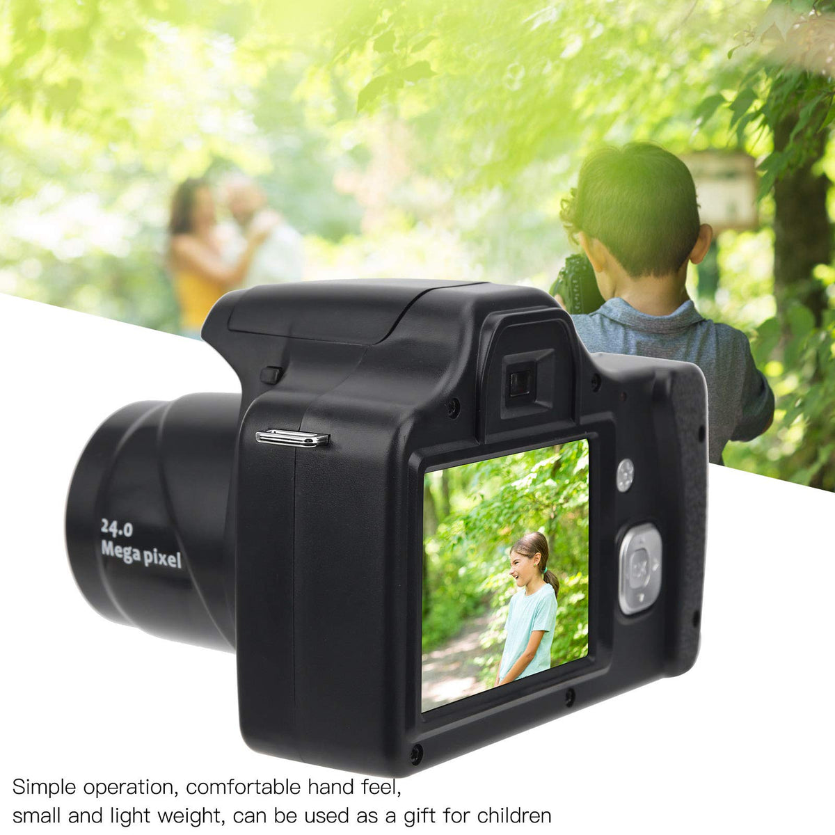 ASHATA Cámara Réflex Digital Profesional, 3.0 Pulgadas LCD, 18X Zoom Óptico, Diseño Portátil, Flash Integrado para Fotografía de Calidad