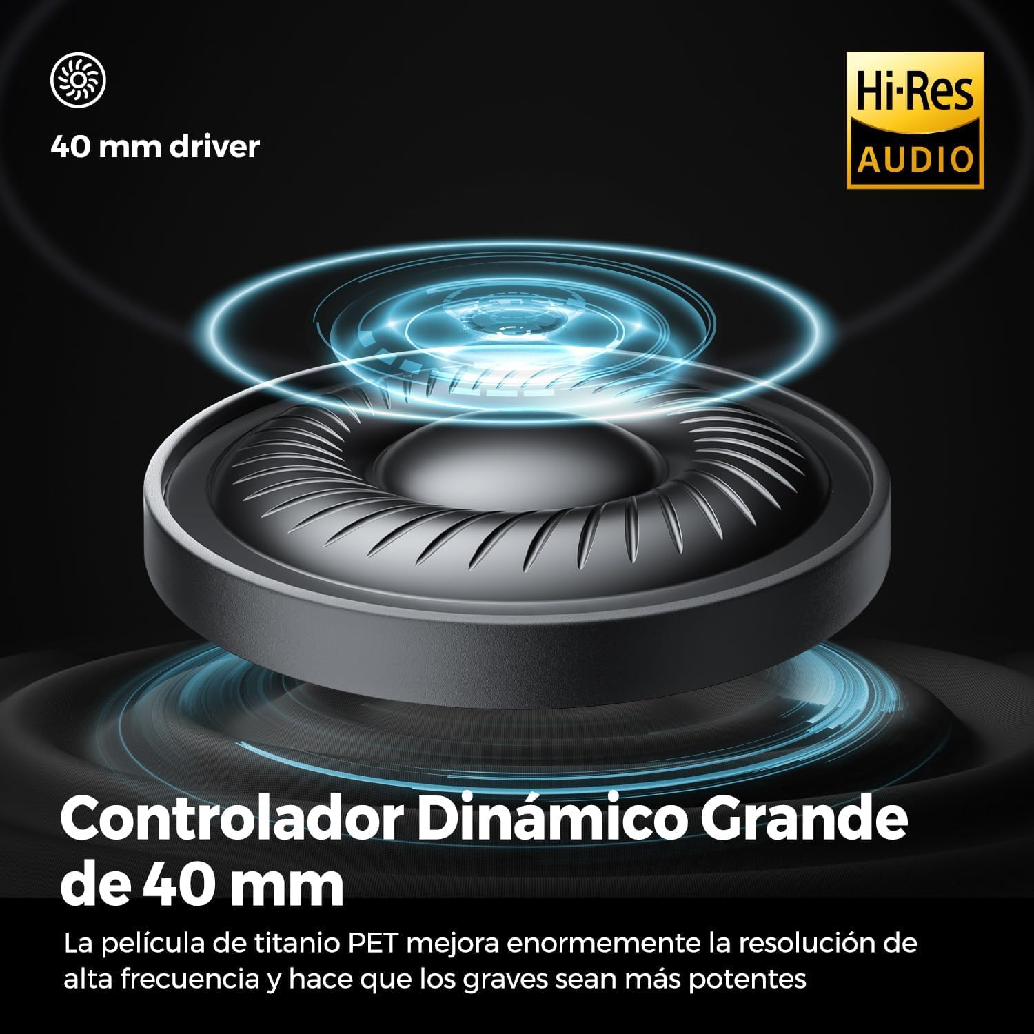 SoundPEATS Space Audífonos de Diadema ANC, hasta 123H de Batería