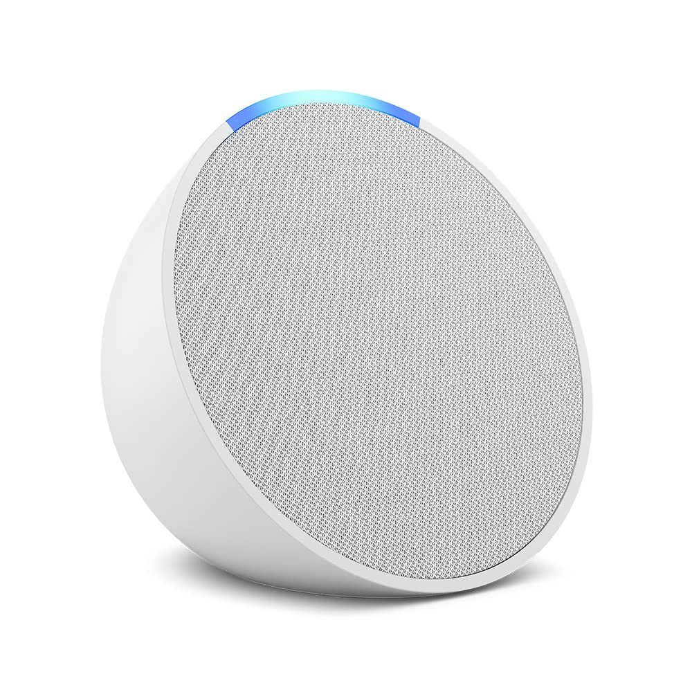 Amazon Echo Pop (modelo más reciente): nuestra bocina Alexa más pequeña se adapta a cualquier habitación (blanco)