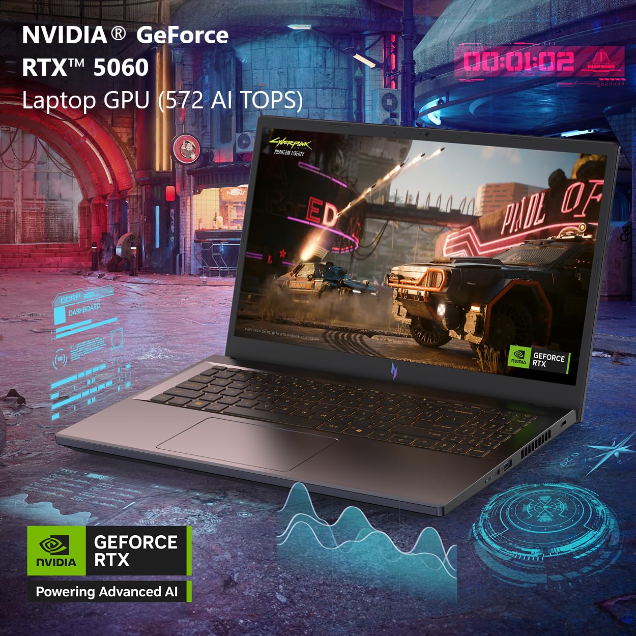 Acer Nitro V Gaming Laptop | Procesador Intel Core i9-13900H | GPU para portátil NVIDIA GeForce RTX 5060 | visualización FHD IPS de 15.6 Pulgadas | 16 GB DDR4 | SSD Gen 4 de 1 TB | Wi-Fi 6 | KB