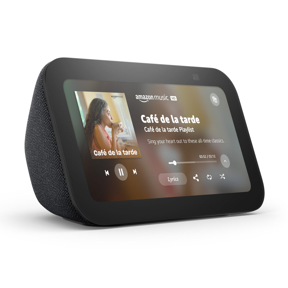 Amazon Echo Show 5 (modelo más reciente), Pantalla inteligente con graves más profundos y sonido más claro, Negro, con el Acceso Anticipado de Alexa+