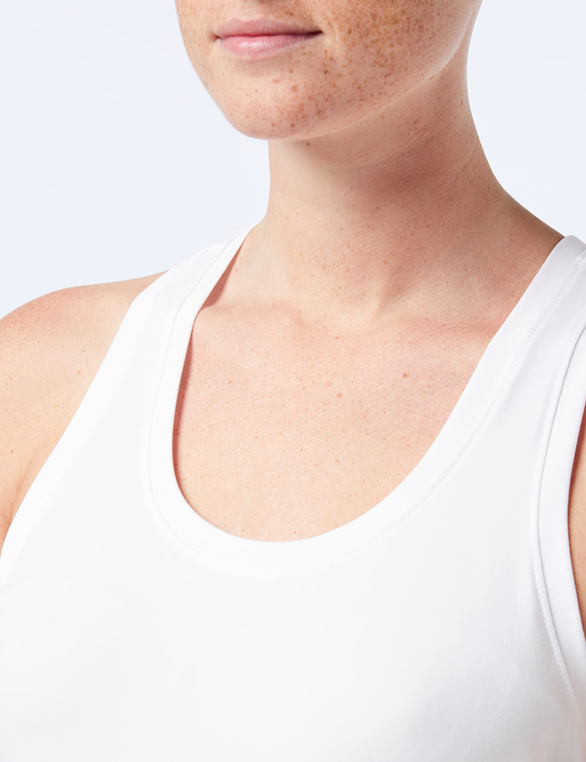 Amazon Essentials Tech - Camiseta sin mangas elástica con espalda cruzada para mujer (disponible en tallas grandes), paquete de 2, negro/blanco, talla G