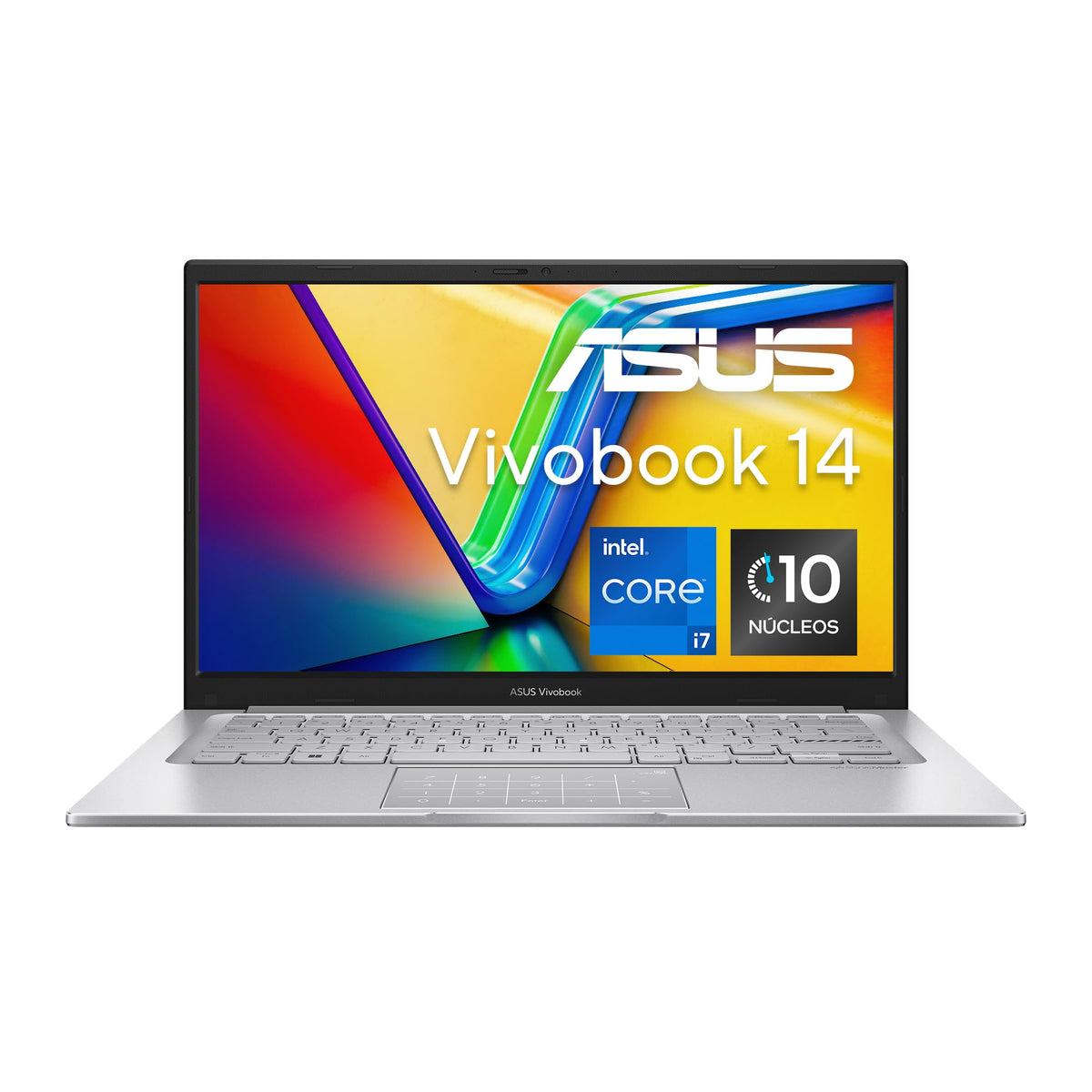 ASUS Laptop Vivobook 14/X1404ZA-NK100W/Intel Core i7-1255U 10 núcleos/16GB RAM/512GB SSD/Plata/Windows 11/Teclado en Español(Garantía y Servicio en México)