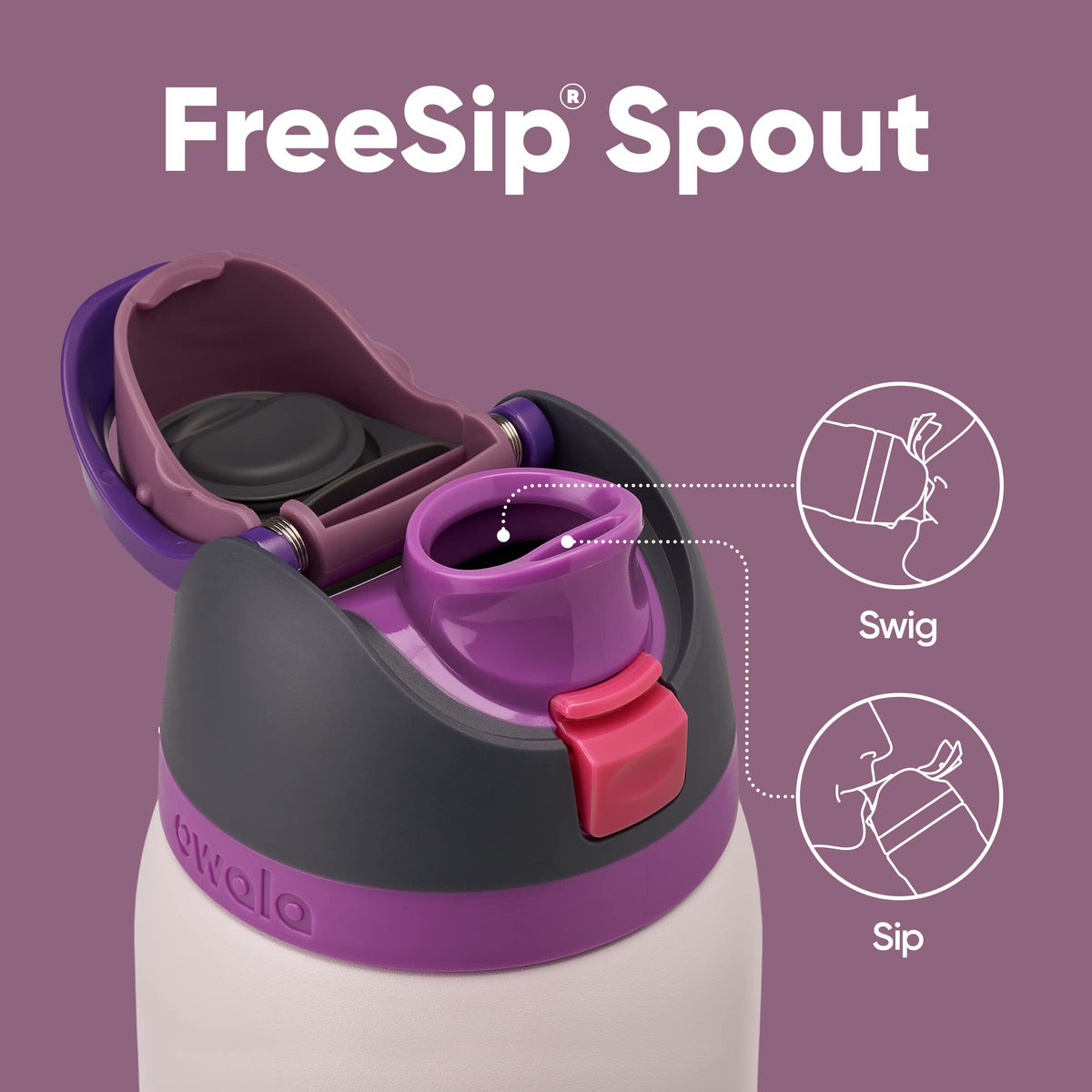 Owala FreeSip - Botella de agua aislada de acero inoxidable con pajita para deportes y viajes, sin BPA, 40 onzas, campo de ensueño
