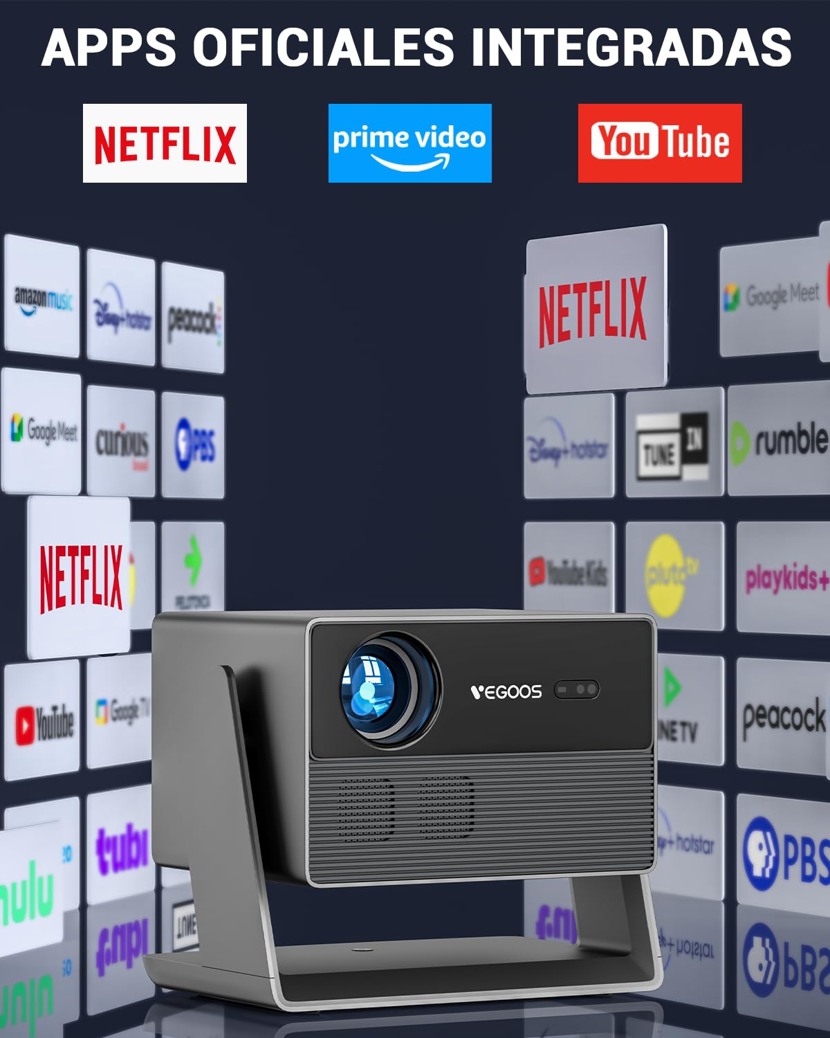 VEGOOS Proyector 4K (Licencia Netflix), Proyectores Portatil Inteligente