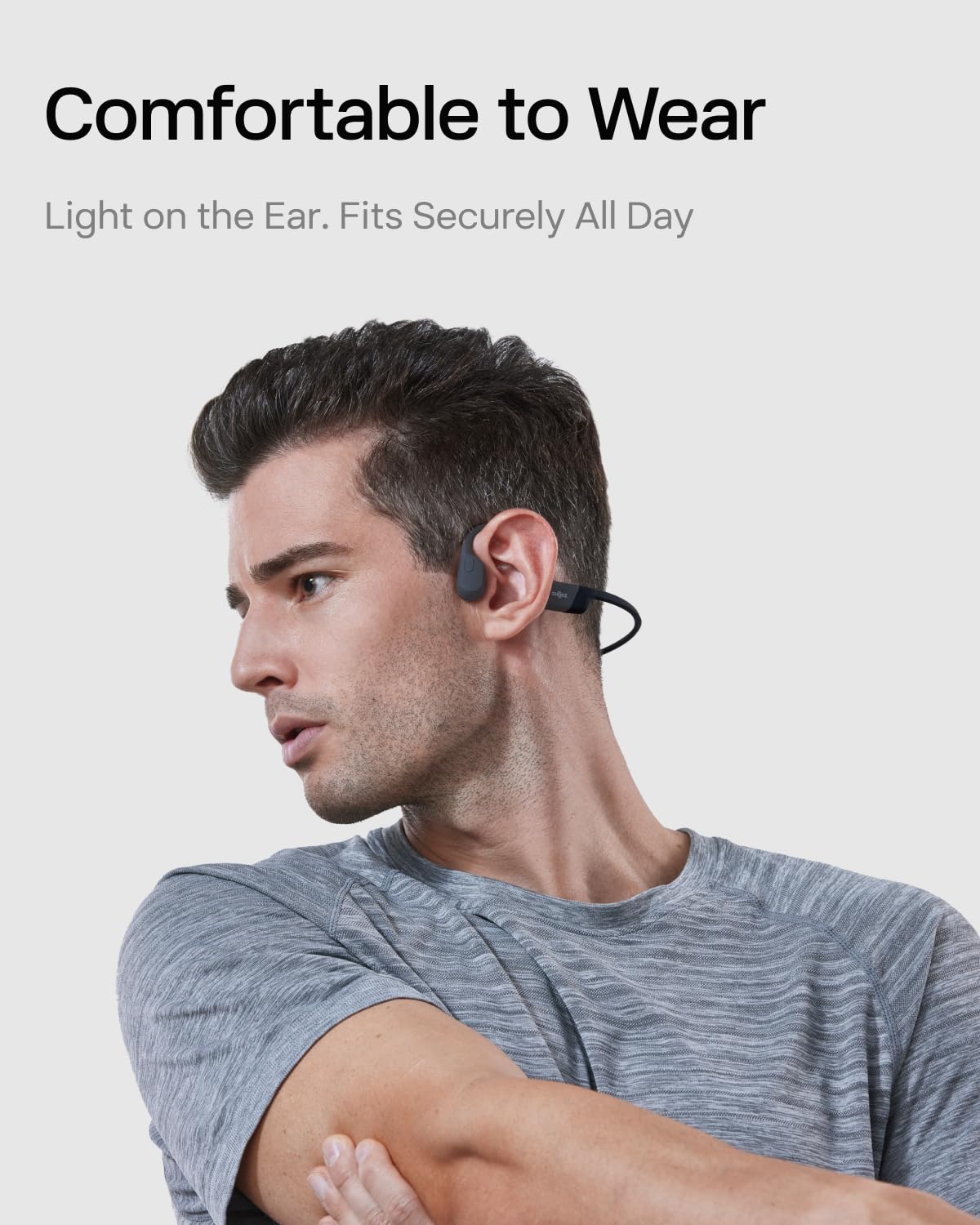 SHOKZ OpenRun Auriculares conducción ósea, audífinos Deportivos inalámbricos de oído Abierto con Bluetooth y micrófono, Open-Ear, Resistentes al Agua IP67 para Correr, USB-C, Negro