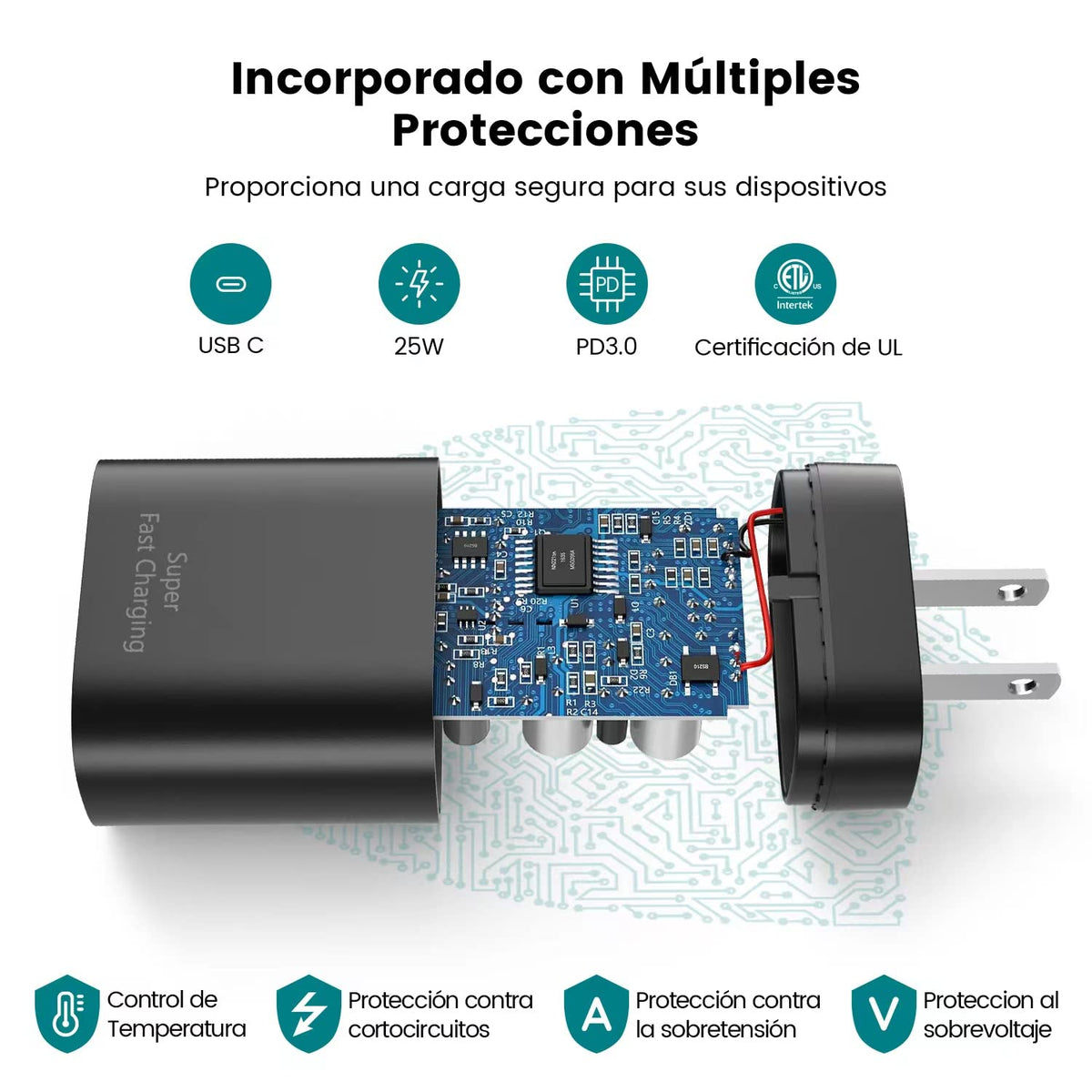 25W Cargador Tipo C con Cable C-C 2M Cargador USB C Carga Rápida de Pared Compatible con Samsung Galaxy S24/S24 Ultra/S24+/S23/S23 Ultra/S23+/S22/S22 Ultra/S22+/S21/S21+/S21 Ultra/S20/S20