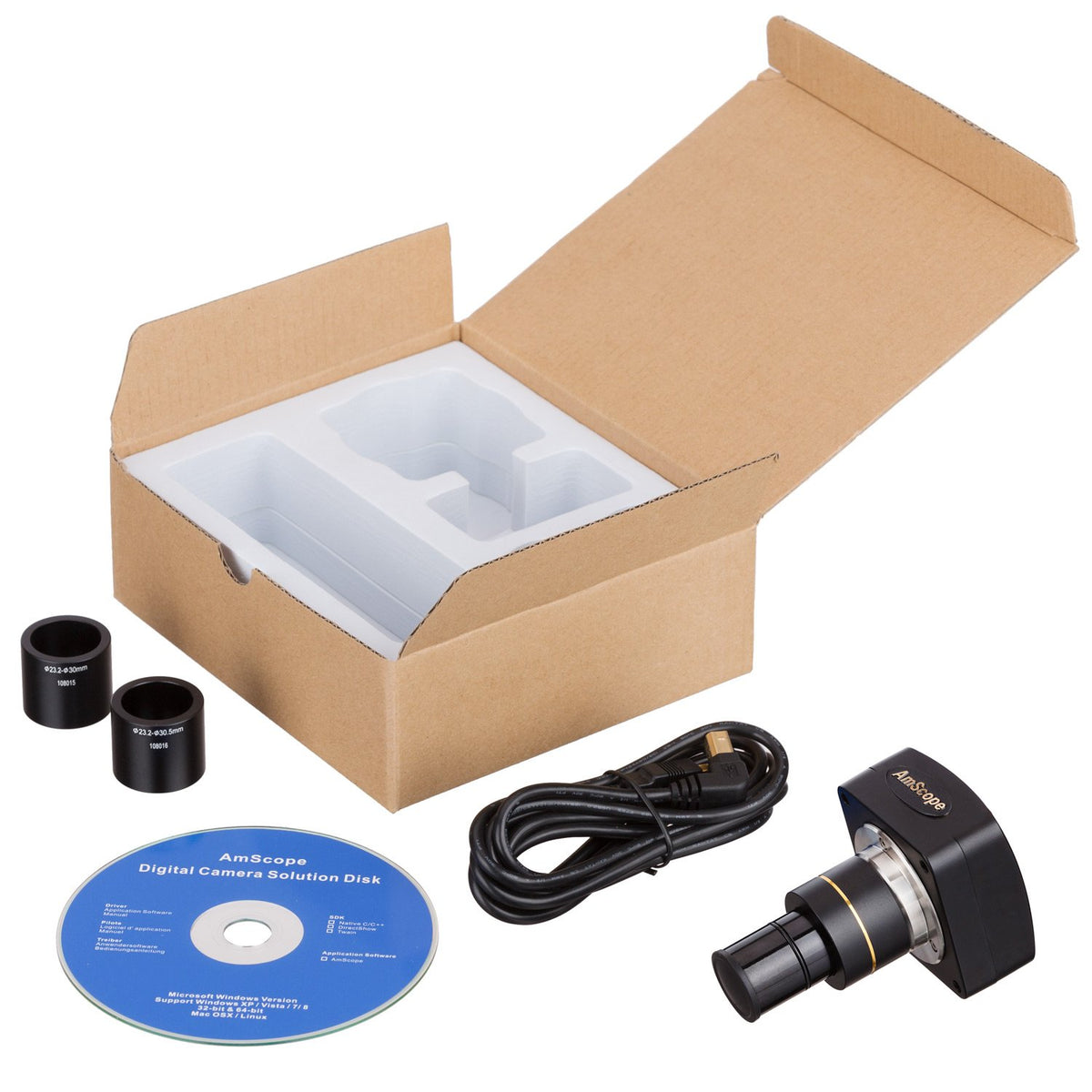 AmScope MU1000 - Microscopio Digital de Imagen Fija y en Vivo, 10 MP, Compatible con Windows XP/Vista/7/8/10, Mac OSX, Linux