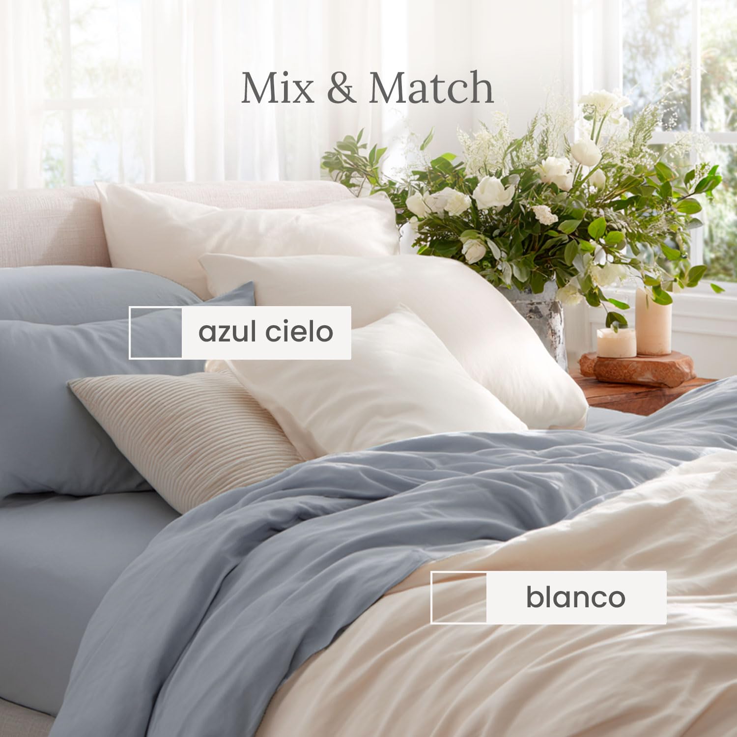 Smart Bamboo: Juego de Sábanas 100% Microfibra con Doble Cepillado para una Mayor Suavidad / 1800 Hilos de Alta Calidad/Ligera y Súper Suave de Fácil Cuidado (Blanco, King Size)
