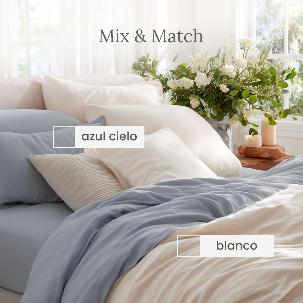 Smart Bamboo: Juego de Sábanas 100% Microfibra con Doble Cepillado para una Mayor Suavidad / 1800 Hilos de Alta Calidad/Ligera y Súper Suave de Fácil Cuidado (Blanco, King Size)