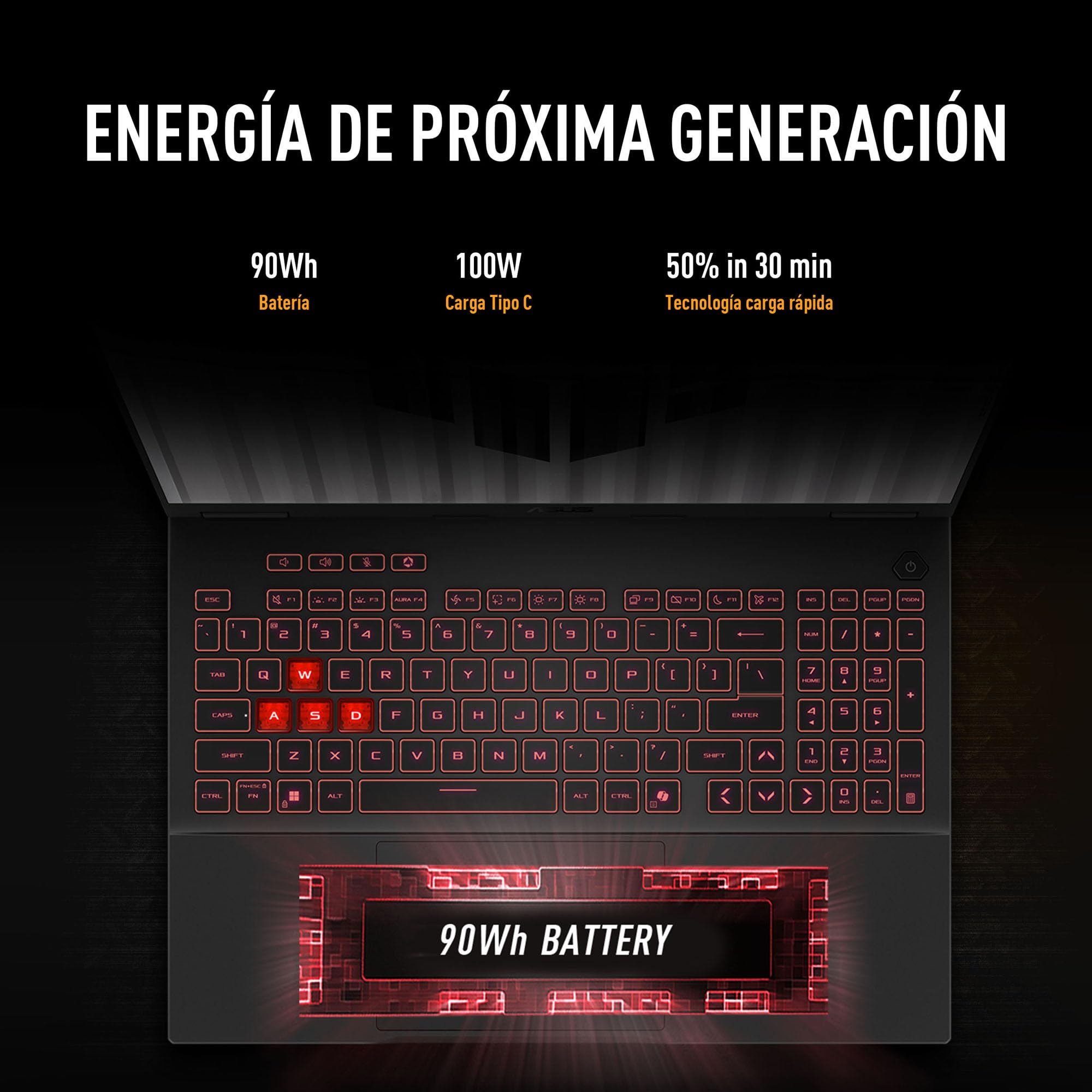 ASUS TUF A16/ NVIDIA GeForce RTX 5050/ Ryzen 7 260/NPU dedicada para IA, más de 16 Tops/ 16 GB -512 SSD/Teclado en Español (Garantia y Servicio con la Marca en Mexico)
