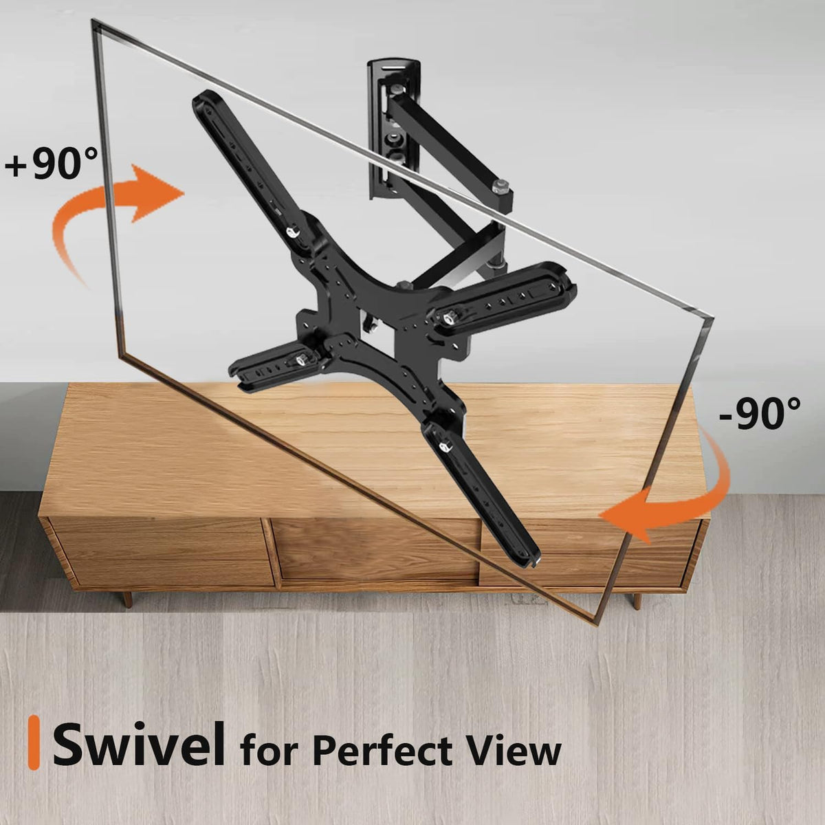BuFan Soporte de TV Movible para Pantallas de 14″ a 60″ Articulado Anti-Reflejos con 3 Brazos, Soporta hasta 30 kg, MAX VESA 400x400mm