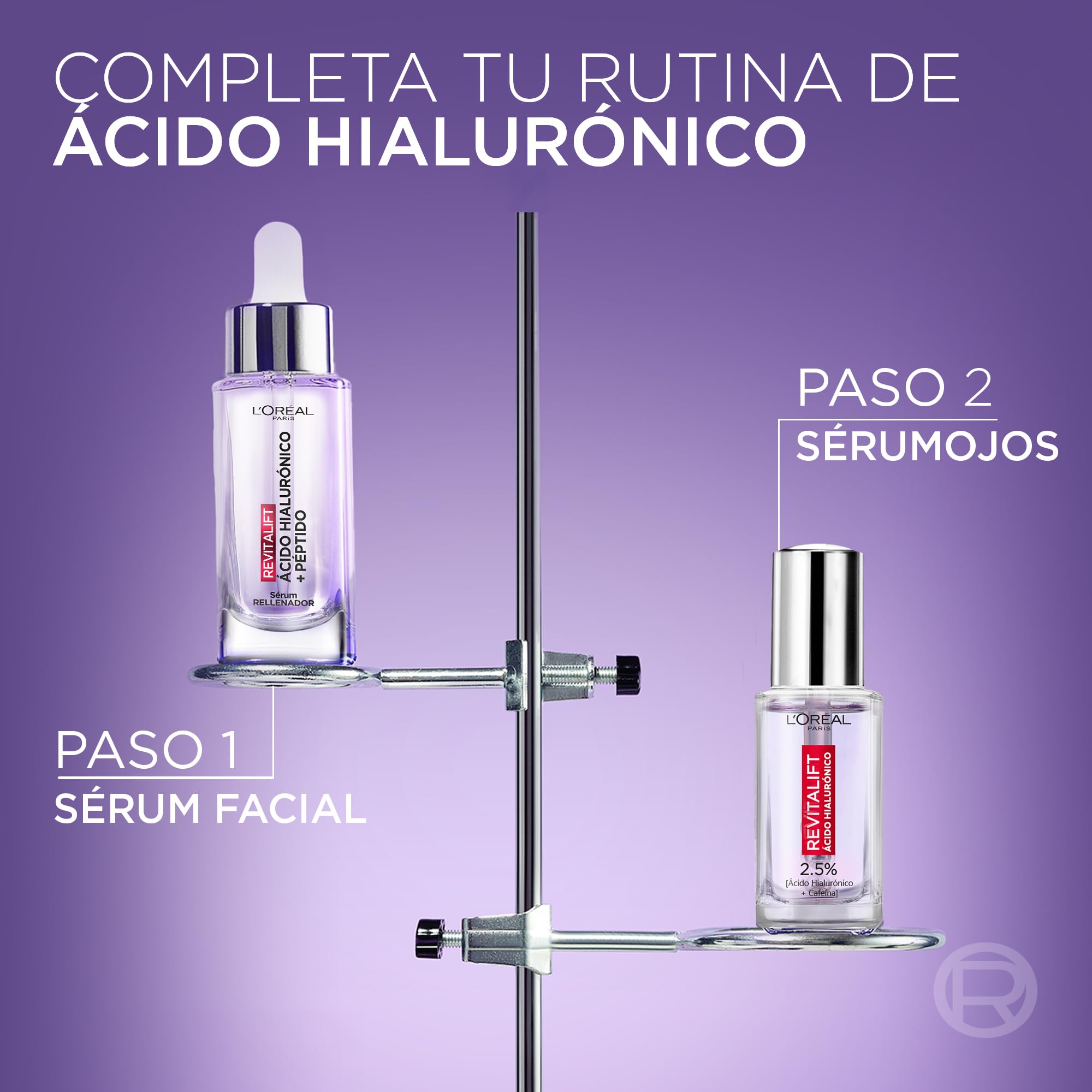 L'Oréal Paris Revitalift Filler Sérum de Ojos con Ácido Hialurónico + Cafeína, Rellena hasta 2.5% Líneas de Expresión y Corrige Ojeras, Aplicador Triple Perla, 15 ml