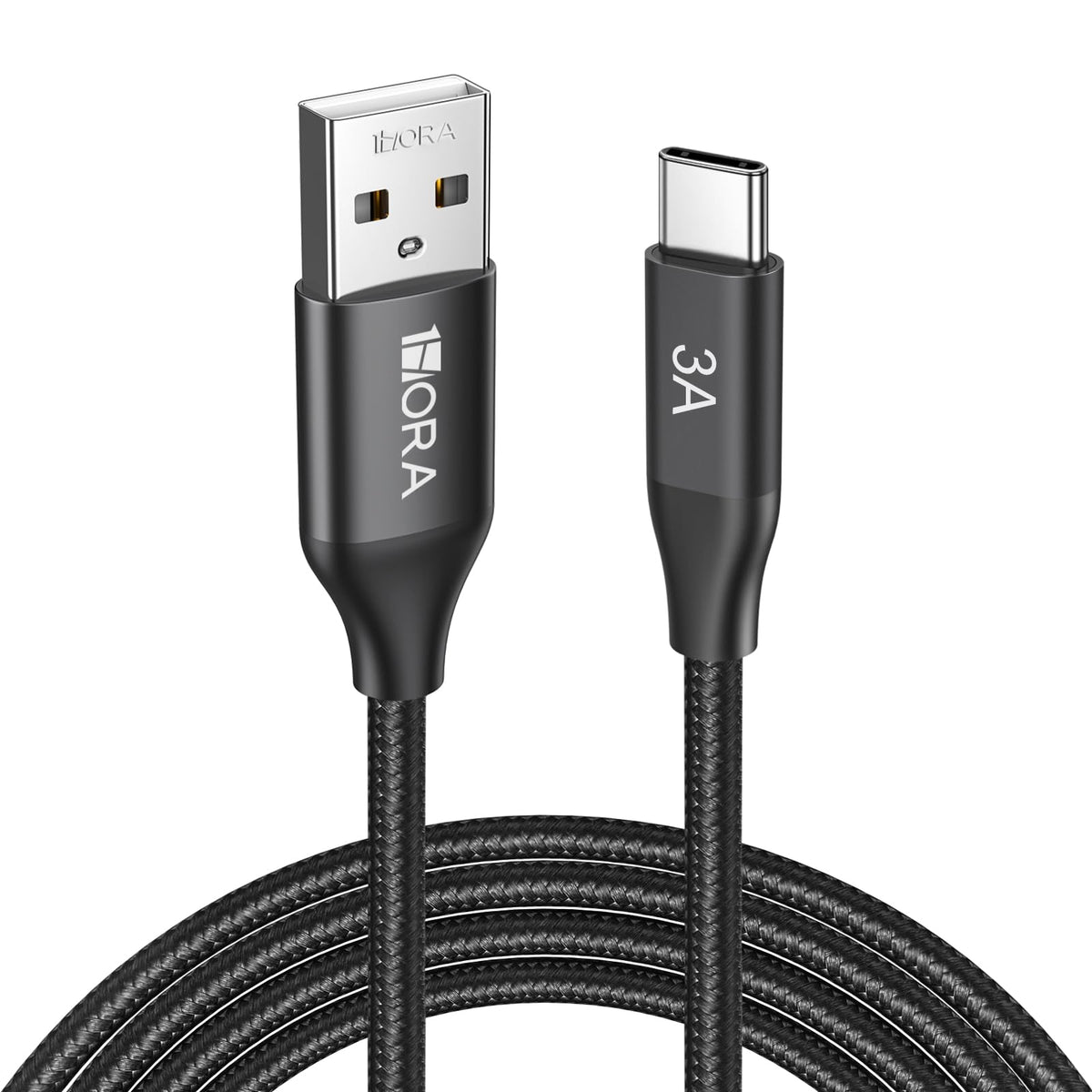 1 Hora 2M Cable USB C a USB A Carga Rápida 60W, Cable Tipo C 3A, Durable Nylon Tejido, Compatible con iPhone 15 Pro/15 Pro Max, Samsung Galaxy S23/S22/S21, OPPO Find X6 Pro, Motorola Edge 40 Pro
