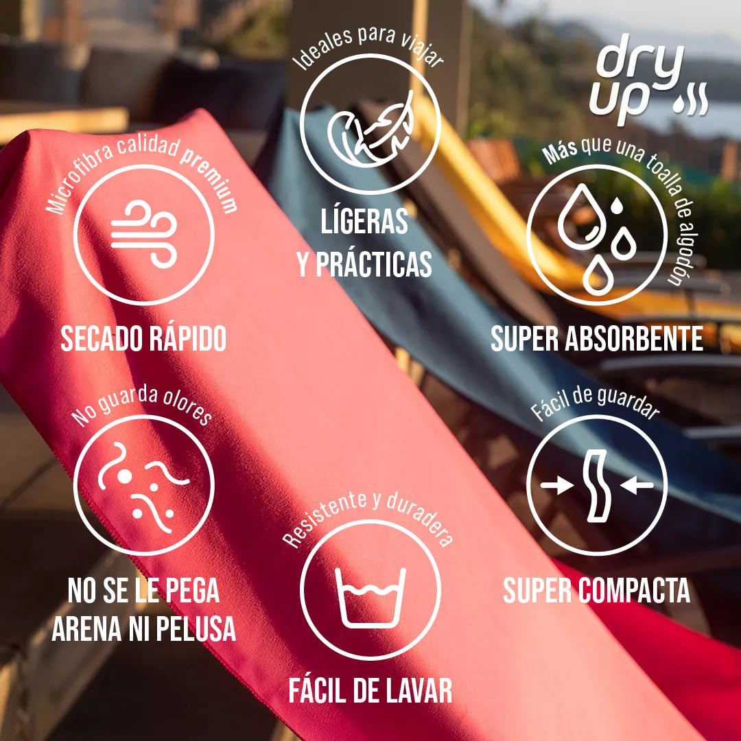 DRYME Toalla Premium de Microfibra Deportiva Ultra Absorbente Secado Rápido Ligera y Portatil para Gym Natación Yoga Playa Diferentes Modelos y Tamaños (Negro, Chica (60 x 38 cm))