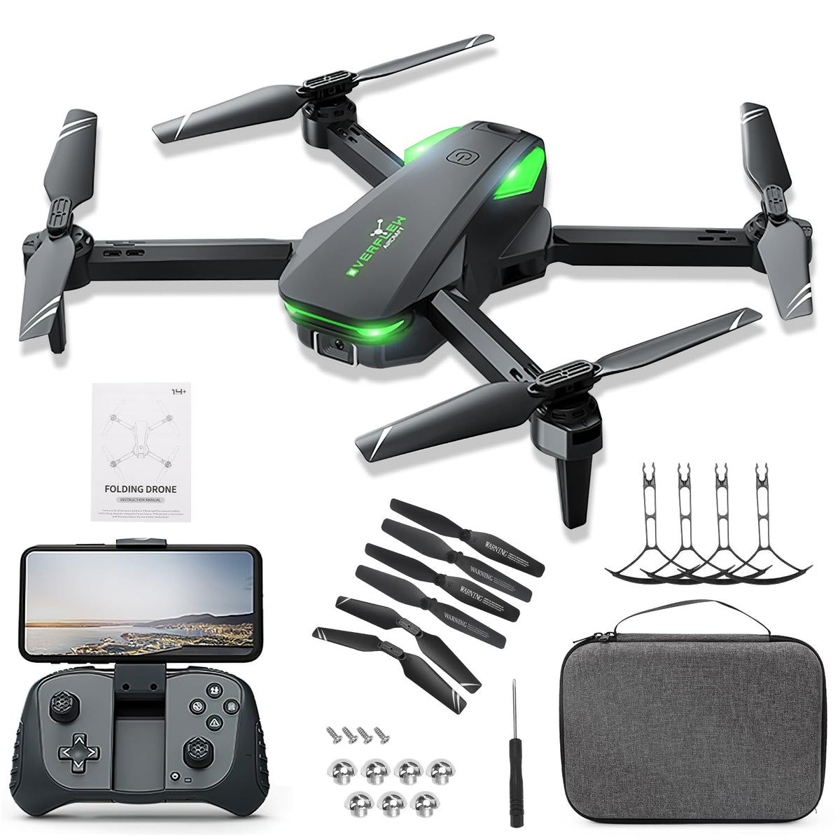 AXIDUN S20 Mini Drones con Cámara 4K, Drone plegable, Evitación Inteligente de Obstáculos,2 Baterías, Control por Voz y Trayectoria de Vuelo, Drone para Adolescentes Principiantes Regalo.