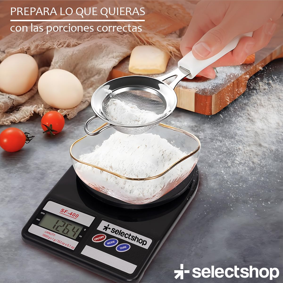 SELECTSHOP Bascula De Cocina Digital Para Alimentos Con Pantalla Lcd Precisa Pesa De Alimentos Base Plástica Portatil Bascula Gramera Digital Con Sensor Calibrador Pesa Joyas (NEGRO)
