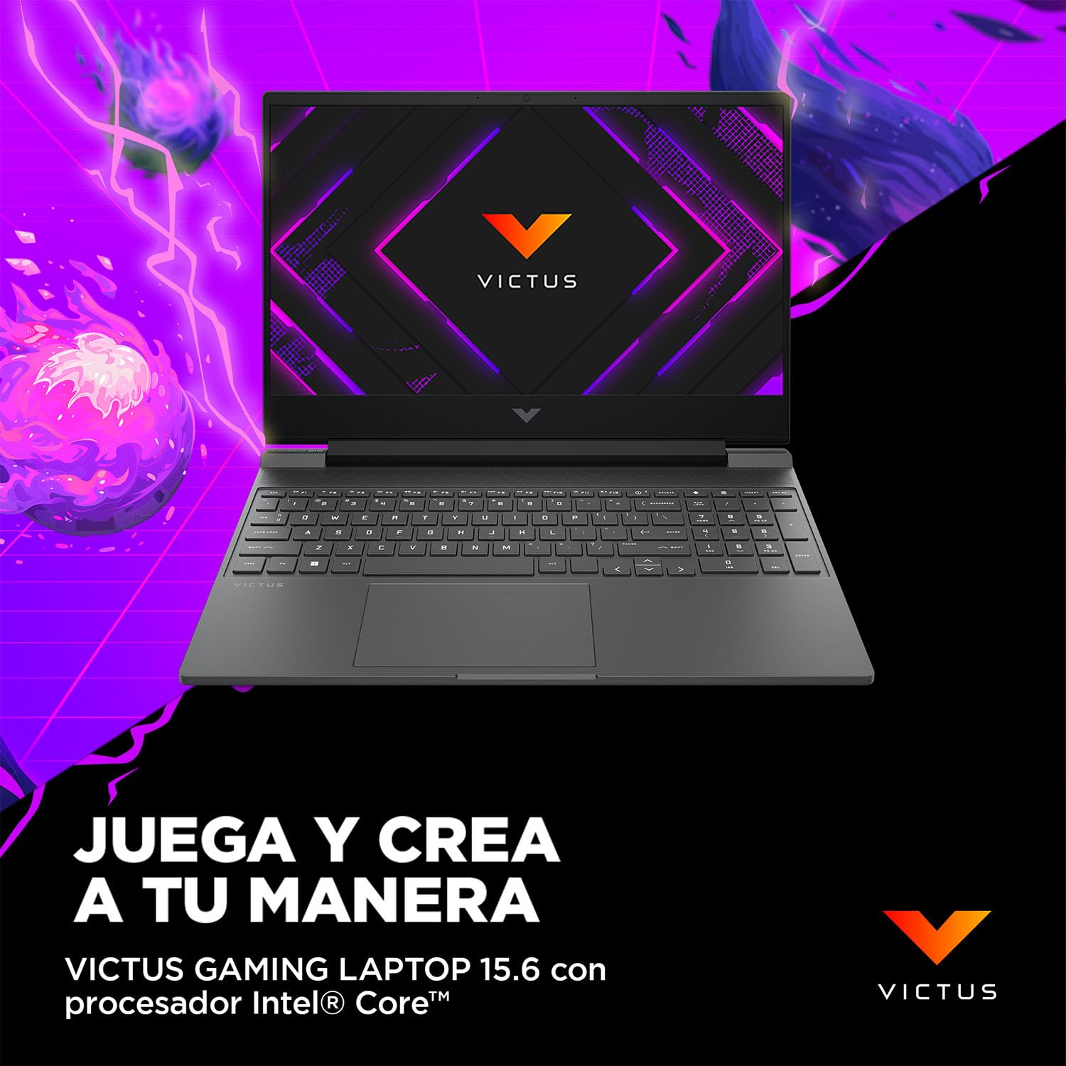 HP Laptop Gaming Victus 15-fa2004la, Intel Core i5, 24 GB RAM, 512 GB SSD, 15.6", FHD, NVIDIA GeForce RTX 3050 (6GB), Windows 11 Home, Teclado en Español, Garantía Mexico, Plata Cromo