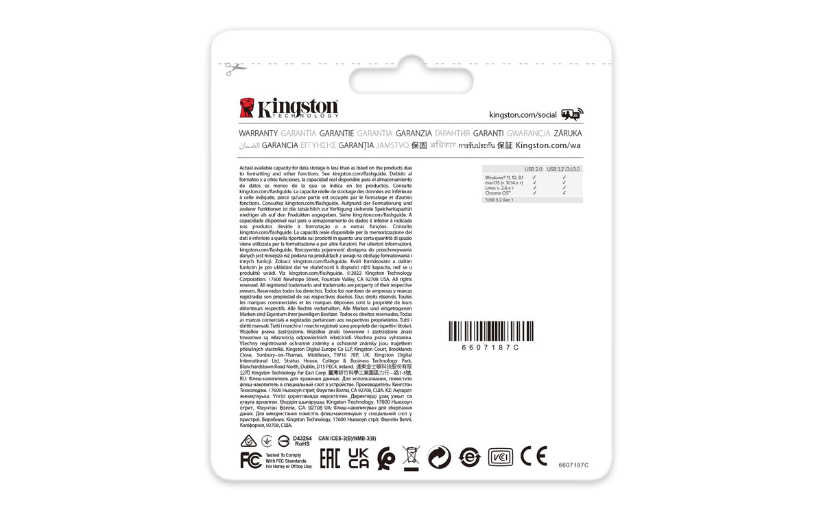 Kingston USB DataTraveler Exodia Onyx Capacidad: 64GB USB-A 3.2 Gen 1 (DTXON/64GB)