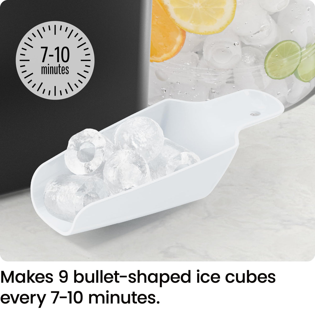 ICEMAN - Encimera de máquina de hielo de doble tamaño, máquina de hielo portátil, máquina de hielo grande y pequeña con autolimpieza, 9 cubos en 7 minutos, 22 libras/24 horas, para el hogar, cocina