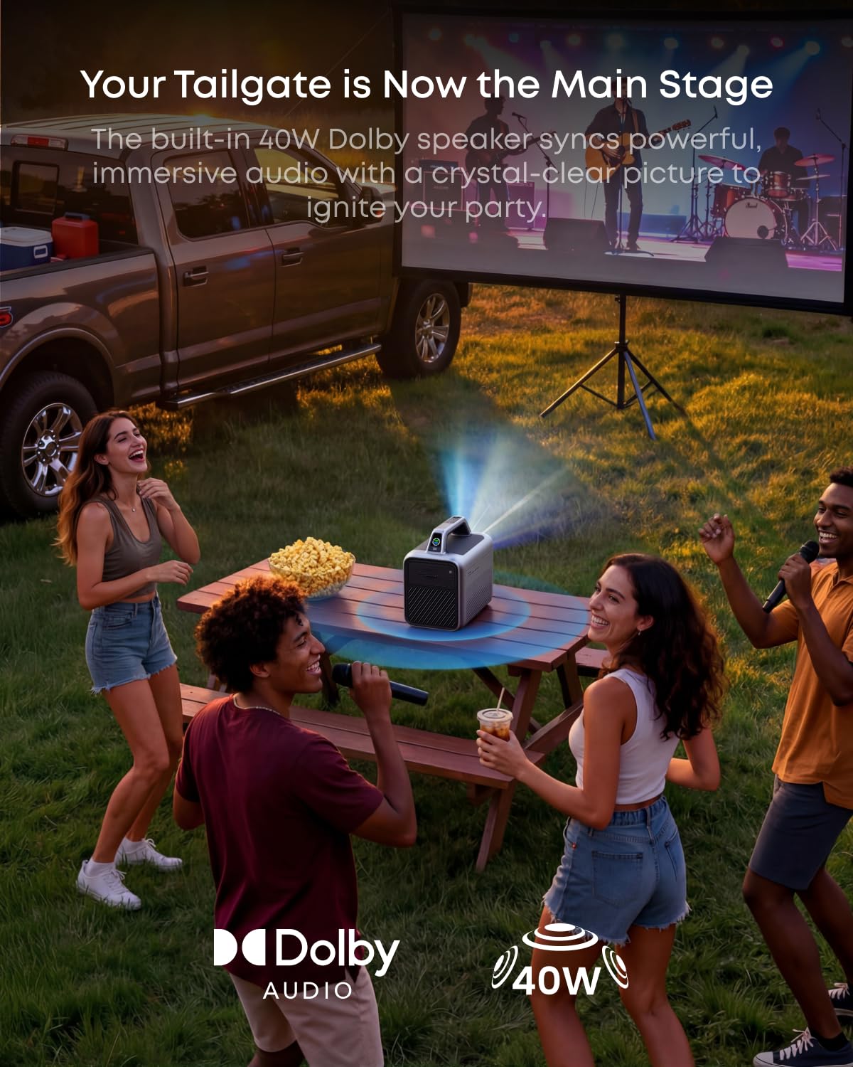Nebula Mars 3 Proyector portátil para Exteriores, 1000 lúmenes ANSI, Imagen impulsada por AI, batería integrada con Tiempo de reproducción de 5 Horas, Android TV, Cine en casa de 200 Pulgadas,