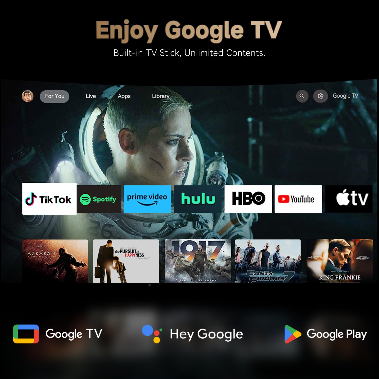 Wanbo X5 Pro 【Google TV / 1100 ANSI】 Proyector 4K con Bluetooth WiFi, Enfoque Automático, Silencioso 26 dB, 1080P Nativo, Proyector Inteligente con Netflix y 10,000+ Apps, HDR10 (2025)