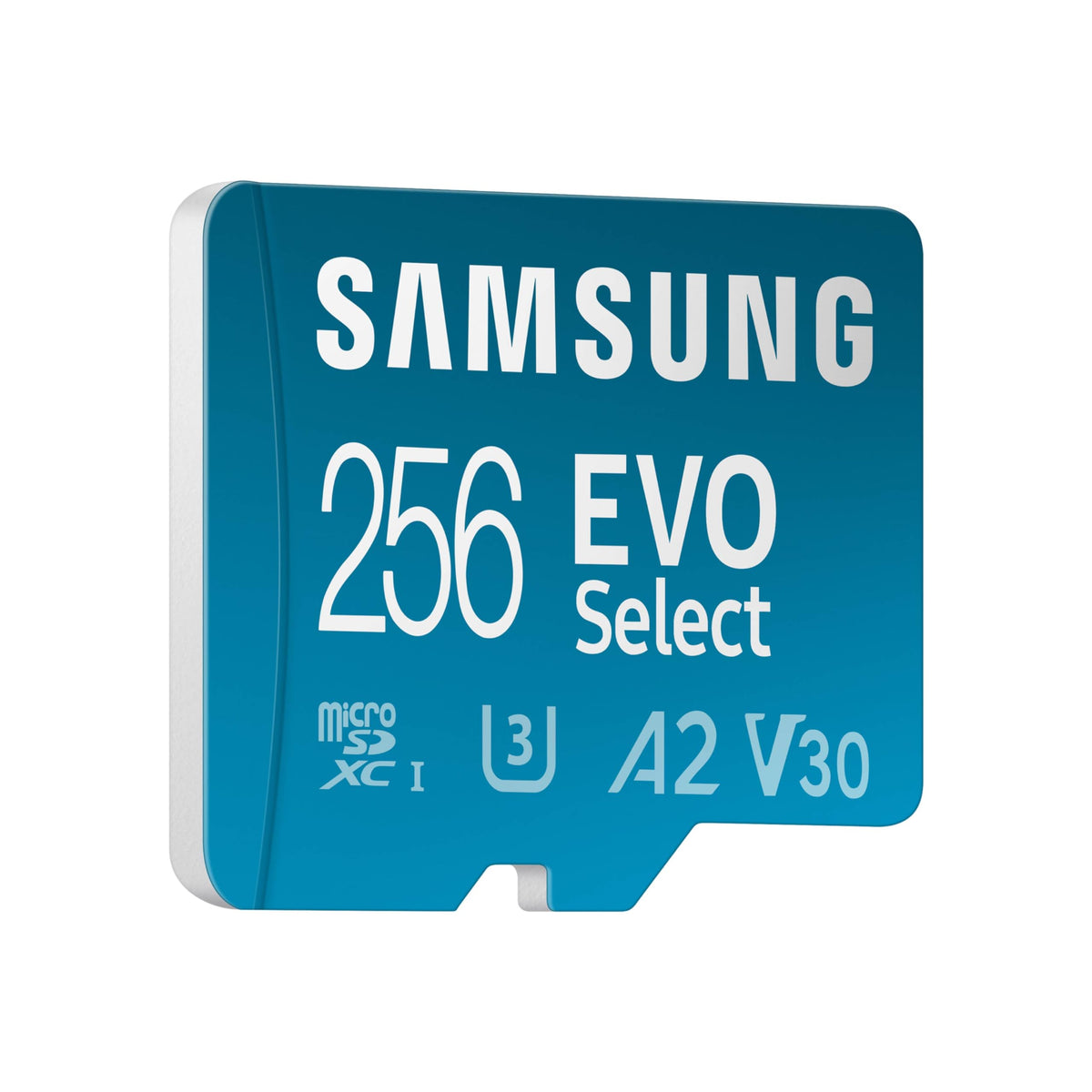 SAMSUNG EVO Select microSDMemory Card + Adaptador, microSDXC de 256 GB, hasta 160 MB/s, 4K UHD, UHS-I, C10, U3, V30, A2, para teléfono Celular, Smartphones, Nintendo-Switch y tabletas (MB-ME256SA/AM)