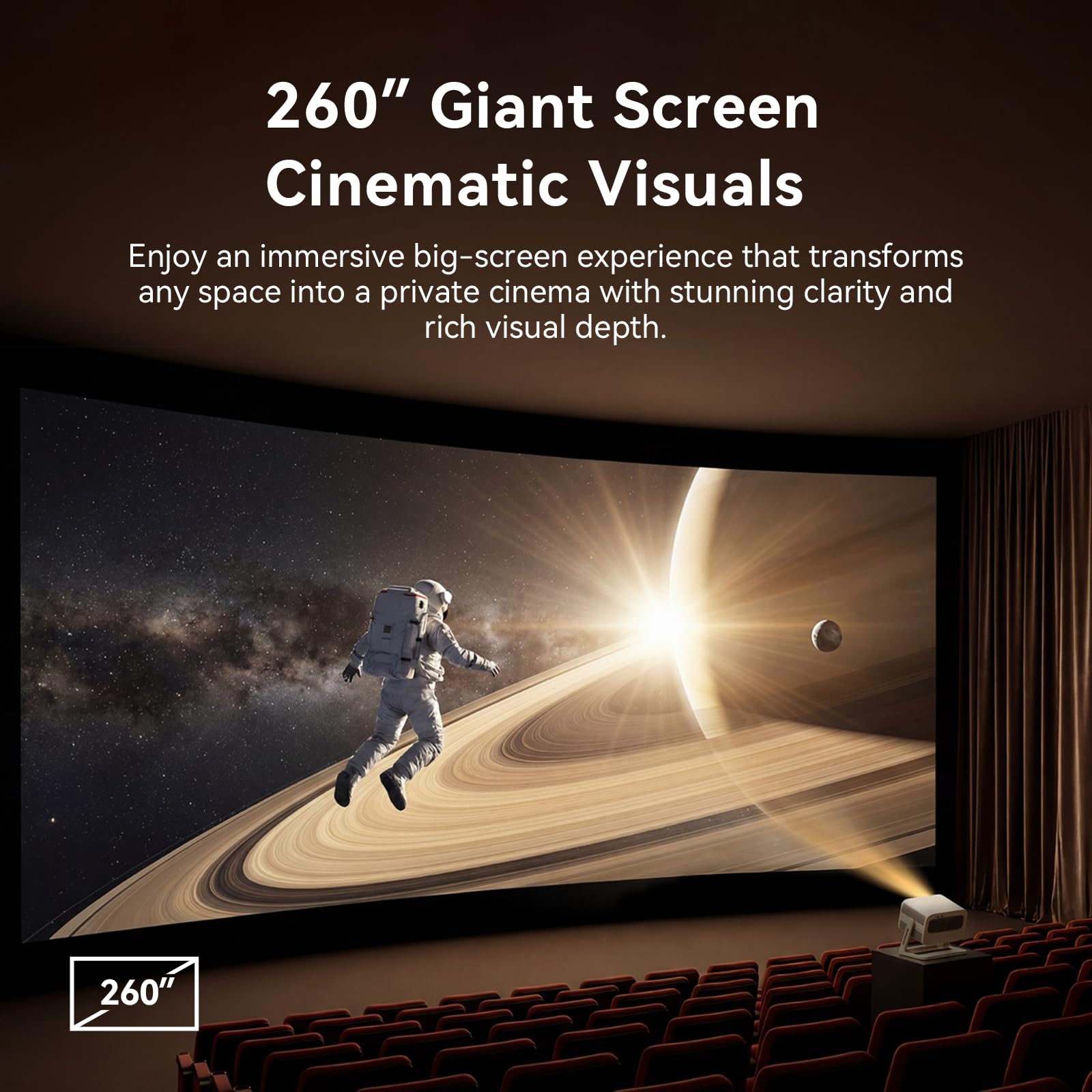 Wanbo Vali 1 Pro Proyector 4K Google TV Oficial WiFi y Bluetooth, Dolby Audio, MEMC, 1080P Nativo 900 ANSI, Enfoque Automático y Corrección Keystone, Portátil para Cine en Casa y Exterior hasta 260"