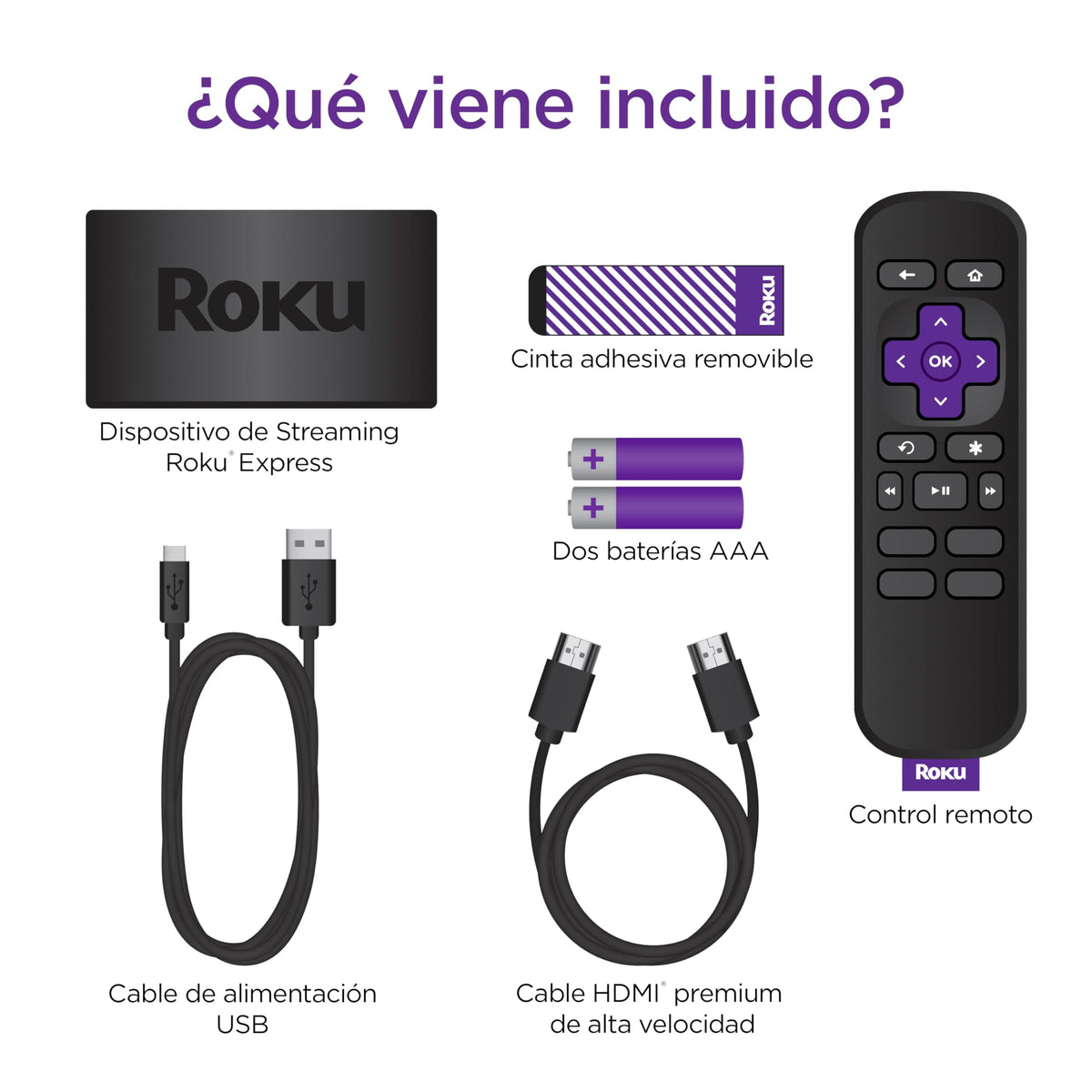 Roku Express Dispositivo de Streaming HD/Compatible con Alexa, Siri y Google | con Garantía de 12 Meses en México