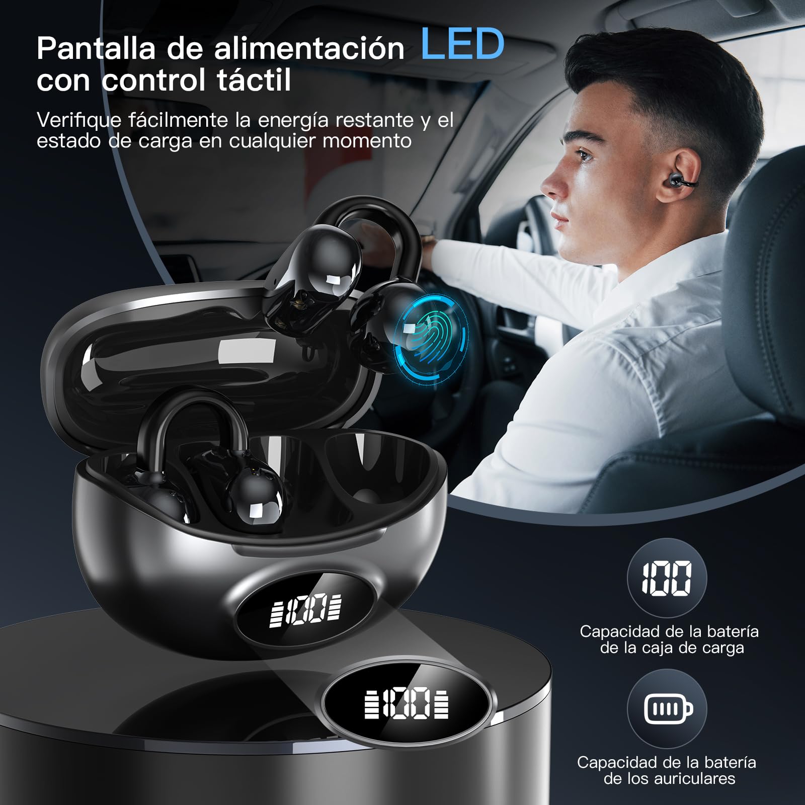 Audífonos Inalámbricos Bluetooth, Cancelación Ruido, Deportivos, Antisudor