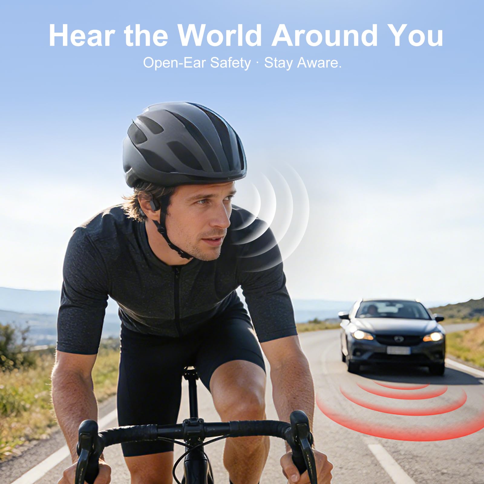 IFECCO Audífonos Conducción Osea Bluetooth 6.0 - IP67 Resistente al Agua Audífonos de Oído Abierto Inalambricos con Micrófono,10H de Potencia para Ciclismo, Correr, Senderismo