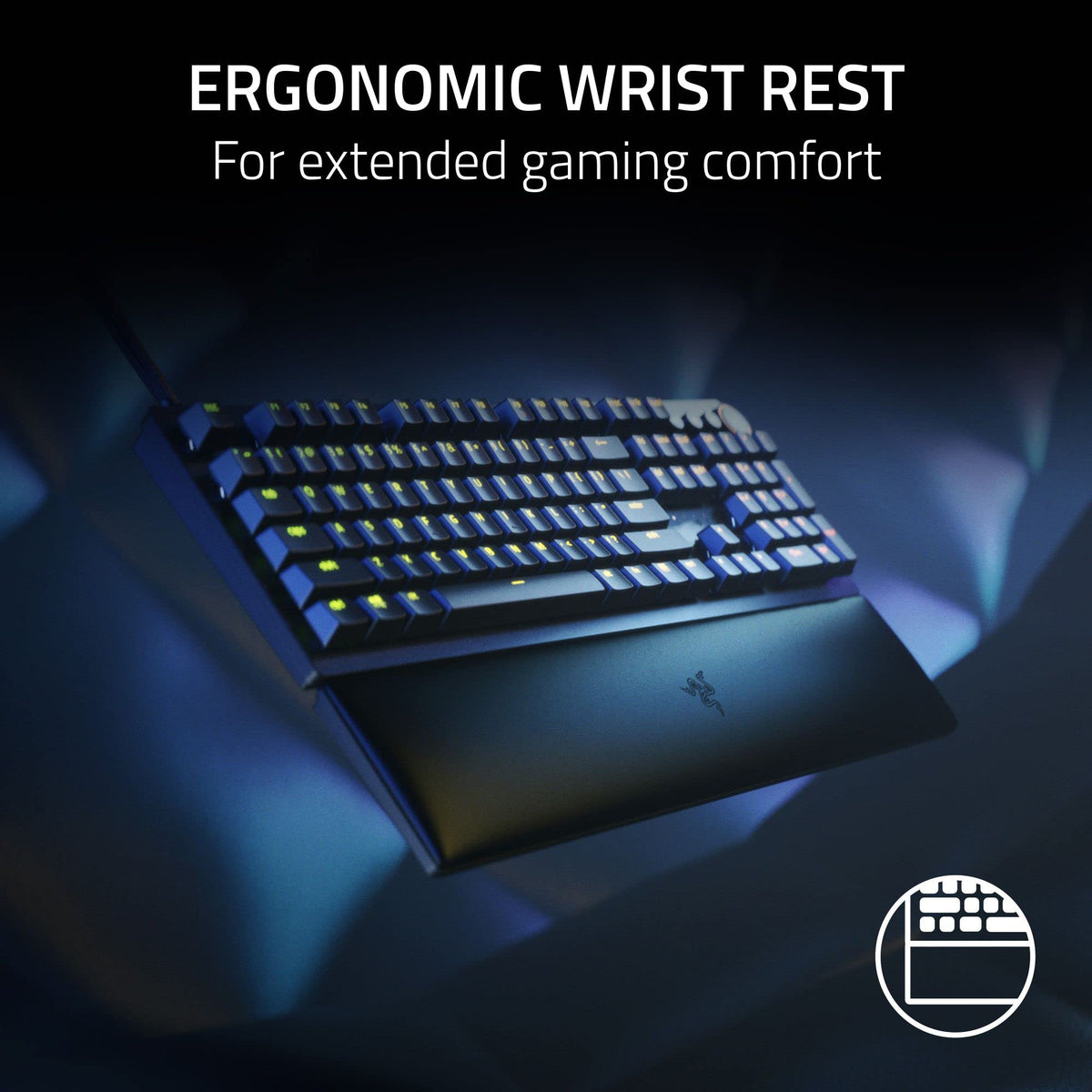 Razer Teclado óptico para juegos: Huntsman V2 con interruptores ópticos más rápidos - Teclas PBT de doble encendido - Teclado ergonómico (Reacondicionado)