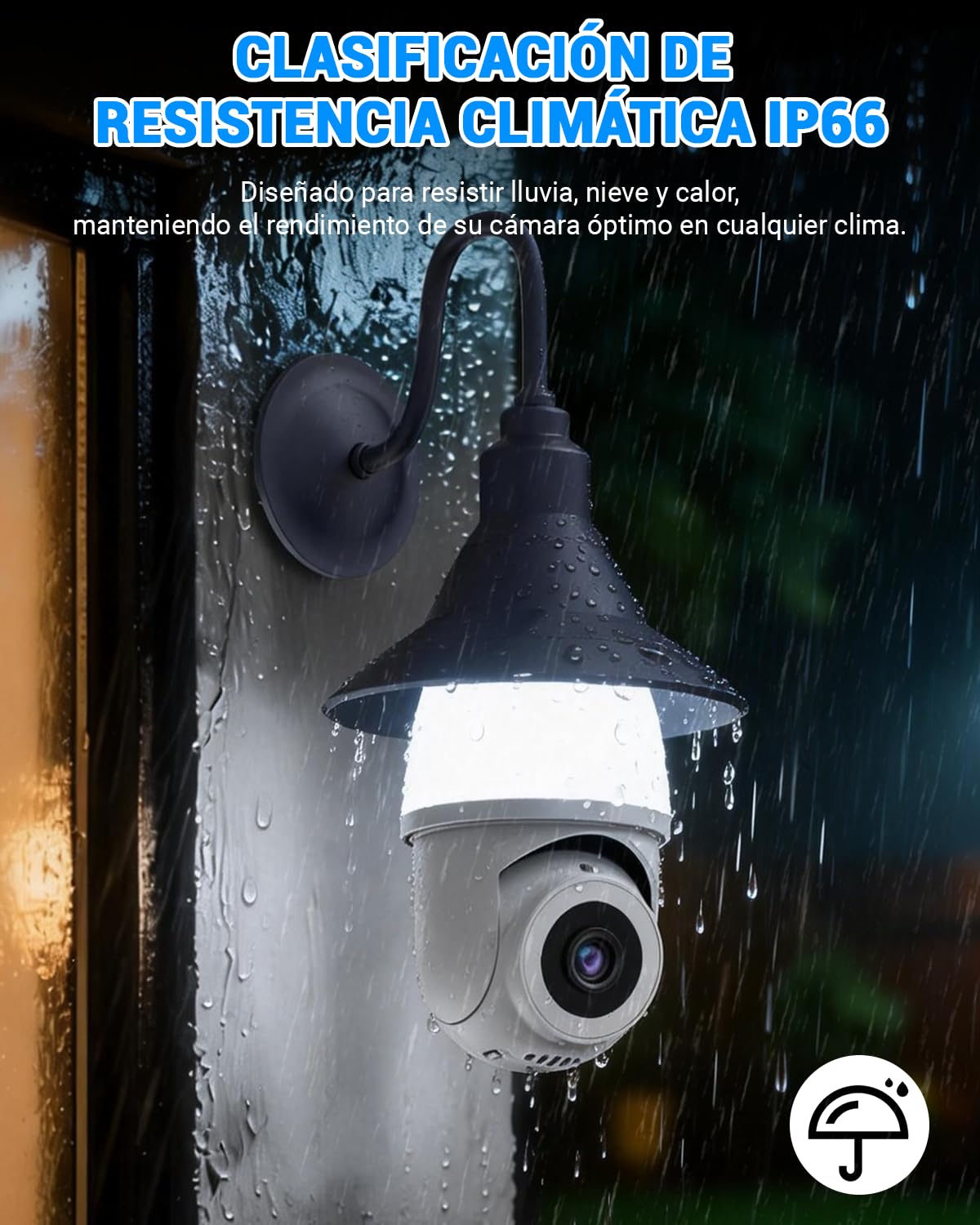 EASYTAO Cámara Foco WiFi 1080P, IP66 con Socket E27/E26, Bombilla Adicional