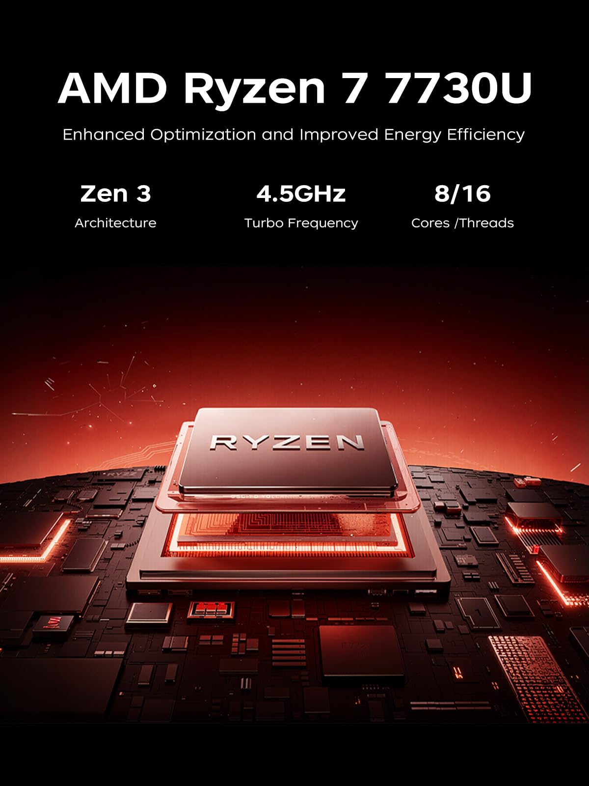 ACEMAGIC Laptop Light Gamer Potente Procesador AMD Ryzen 7 7730U (hasta 4.5GHz) | 16GB RAM, 512GB SSD, Pantalla FHD 15.6", Windows 11 Pro, Wi-Fi 6, HDMI - Color Negro