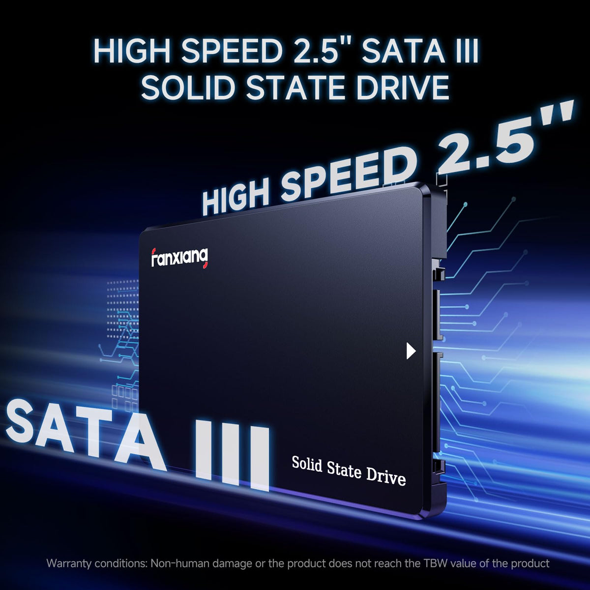 fanxiang SSD SATA 1TB 2.5" SATA III 6 GB/s Unidad de Estado Sólido Interna, hasta 560 MB/s, 3D NAND con caché SLC, para Laptop y PC de Escritorio, Mejora de Rendimiento, 7 mm (0.28"), S101Q
