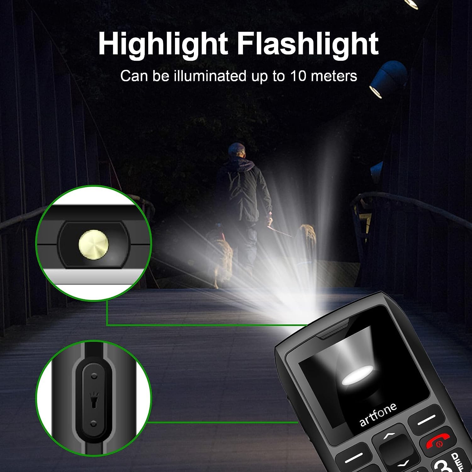 KELIN artfone 4G Teléfono Móvil para Personas Mayores con Botón Grande, Teléfono Basico para Ancianos 4g/LTE, con Función SOS, Volumen Alto, 1800 mAh con Base de Carga, Un Solo SIM, Linterna (Negro)