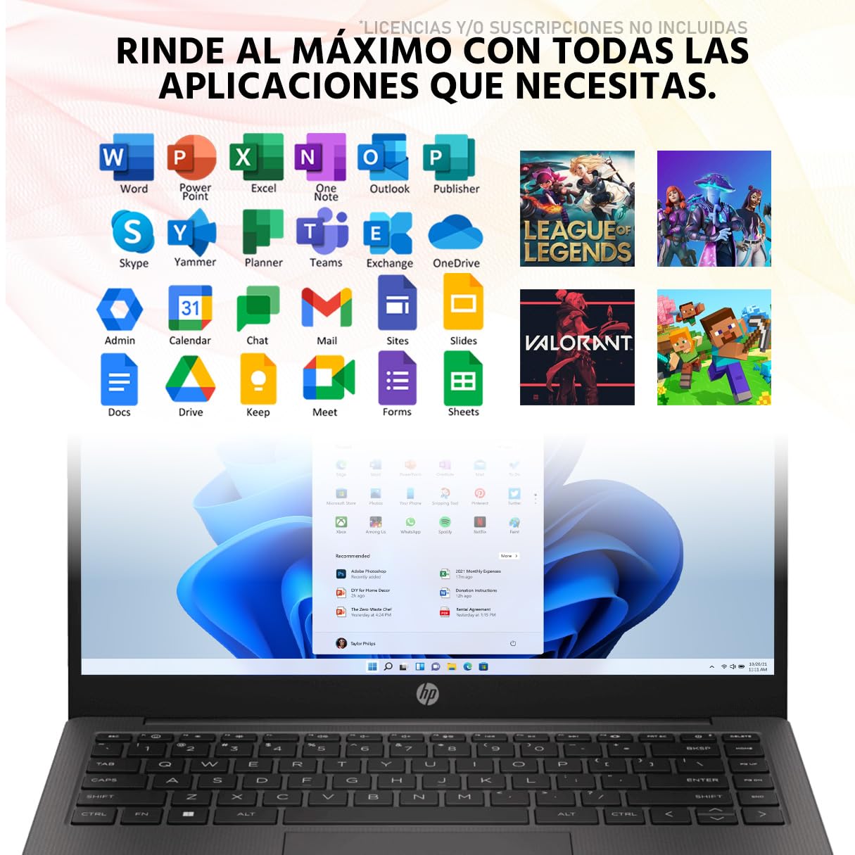 HP Laptop 245 AMD Ryzen 3 7330U 16GB 512GB SSD 14" W11 Teclado Español Ideal para Estudiante y Oficina