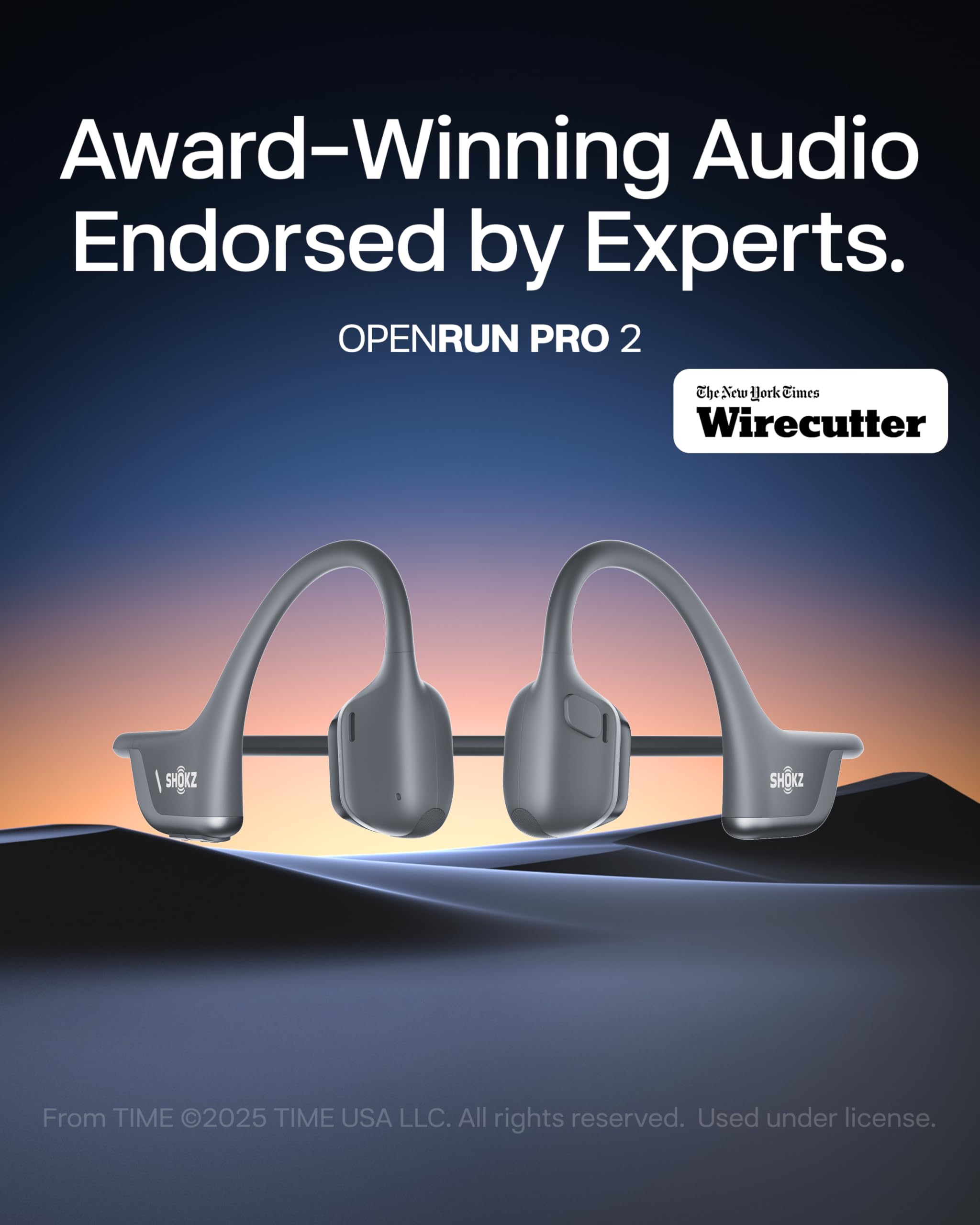SHOKZ OpenRun Pro 2 Mini Auriculares Deportivos de Conducción Ósea, Inalámbricos Bluetooth 5.3, Micrófonos con Cancelación de Ruido, Resistente al agua IP55, 12h Reproducción, Carga Rápida USB-C,Negro