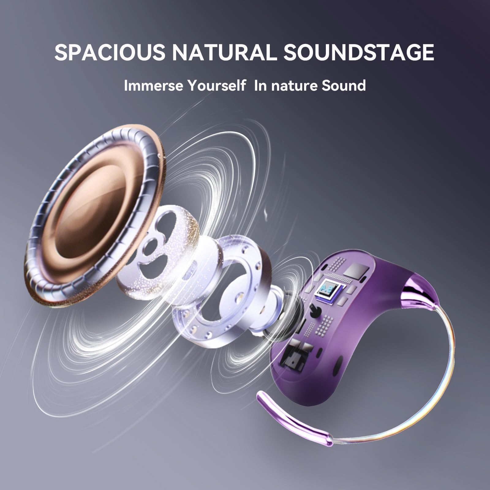 Xmenha - Auriculares de oído abierto inalámbricos, Bluetooth, auriculares de conducción de aire óseo, con ganchos para correr