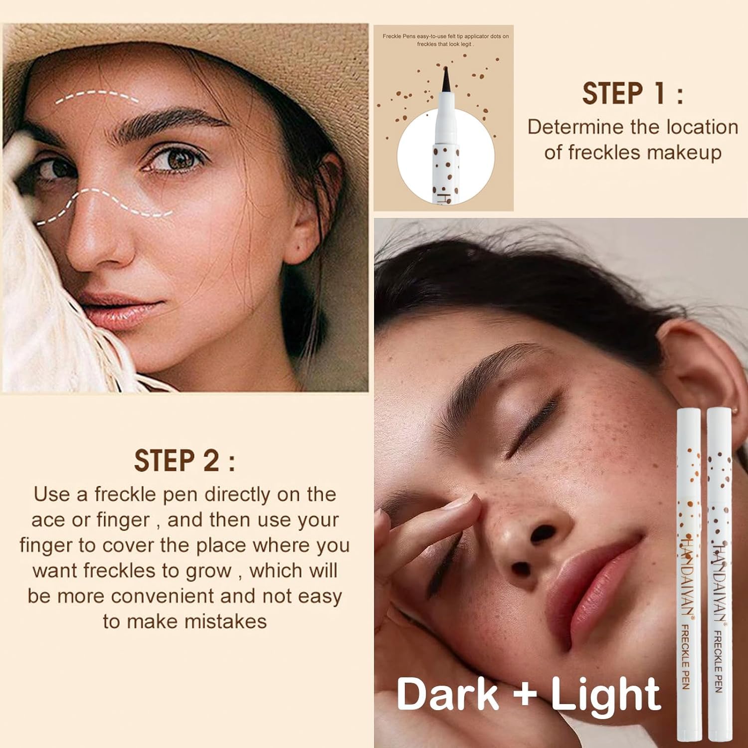 Freckle Pen Bolígrafo Para Pecas, Bolígrafo De Maquillaje Para Pecas, Resistente Al Agua, Duradero, Suave, Para Maquillaje Natural Como Real, Bolígrafo Para Pecas (1# light brown)