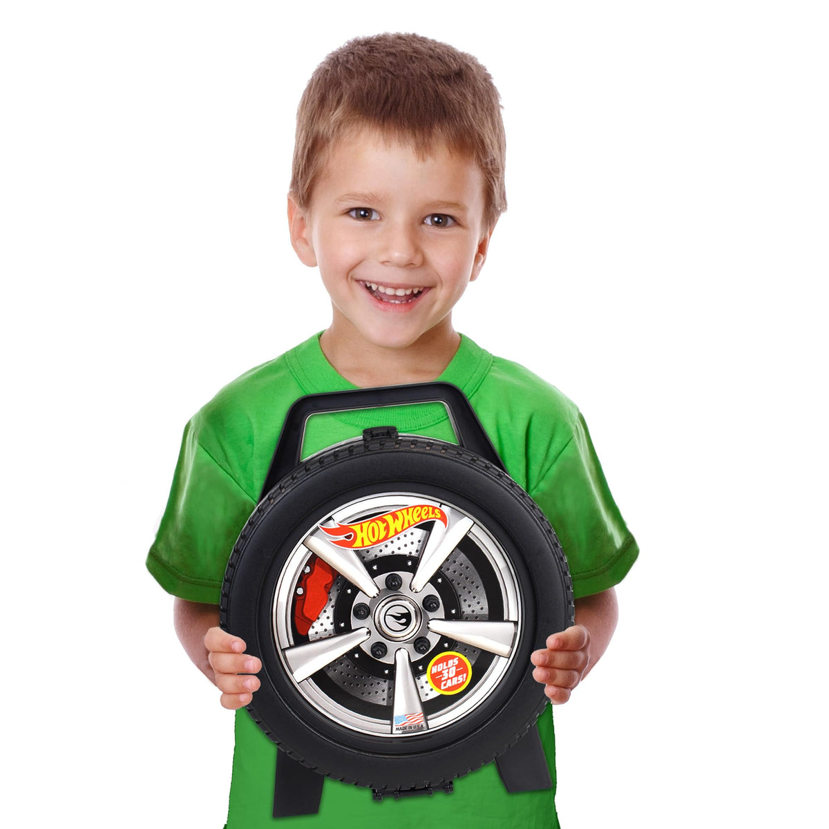 Hot Wheels - Estuche de almacenamiento para 30 coches con asa de fácil agarre